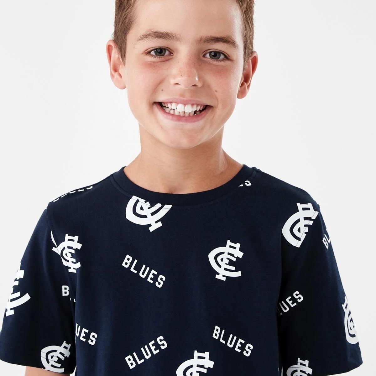 4 Official AFL Kids All Over Print T-shirt Carlton, 4 of 10