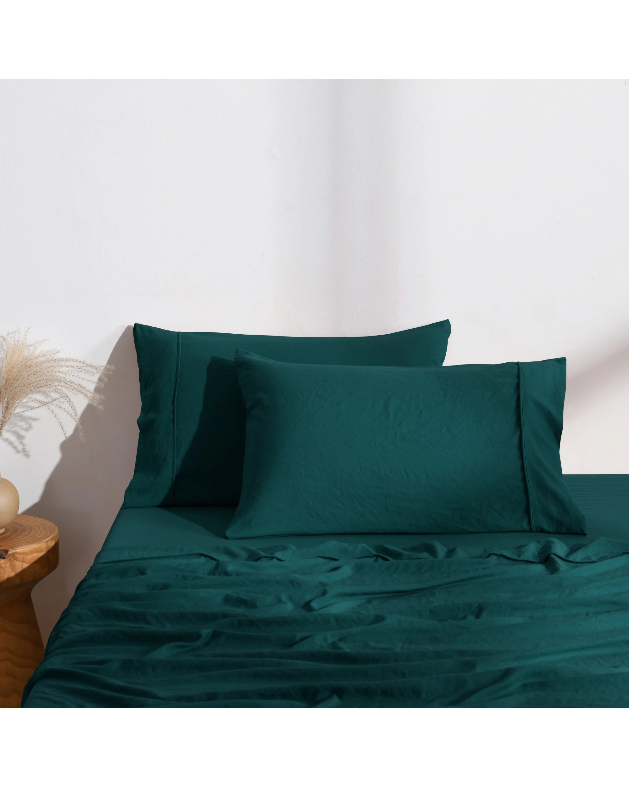 1 Dreamaker Superfine Washed Microfibre Standard Pillowcase Twin Pack - Teal, 1 of 6