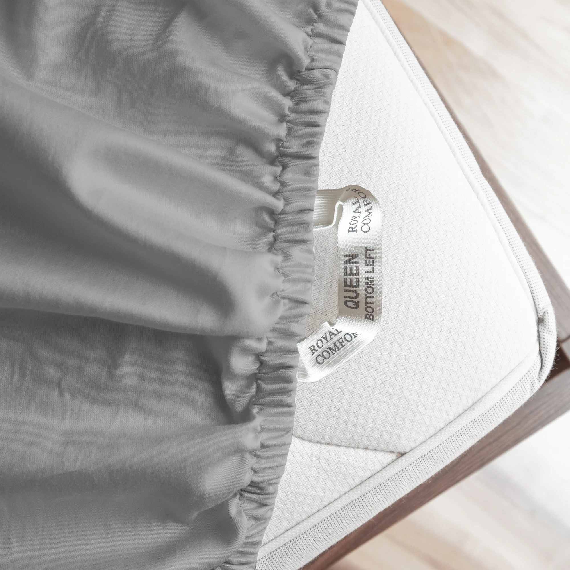 5 Royal Comfort Signature Bamboo Cotton Sheet Set - Double Bed - Grey - Double Bed - Grey, 5 of 6