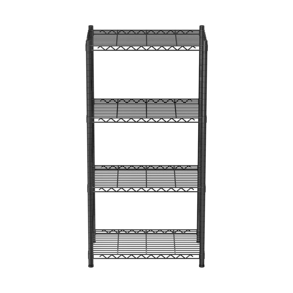 1 Artiss 4-Tier Shelving Unit Adjustable Garage Storage Shelves Kitchen Rack - Black, 1 of 3