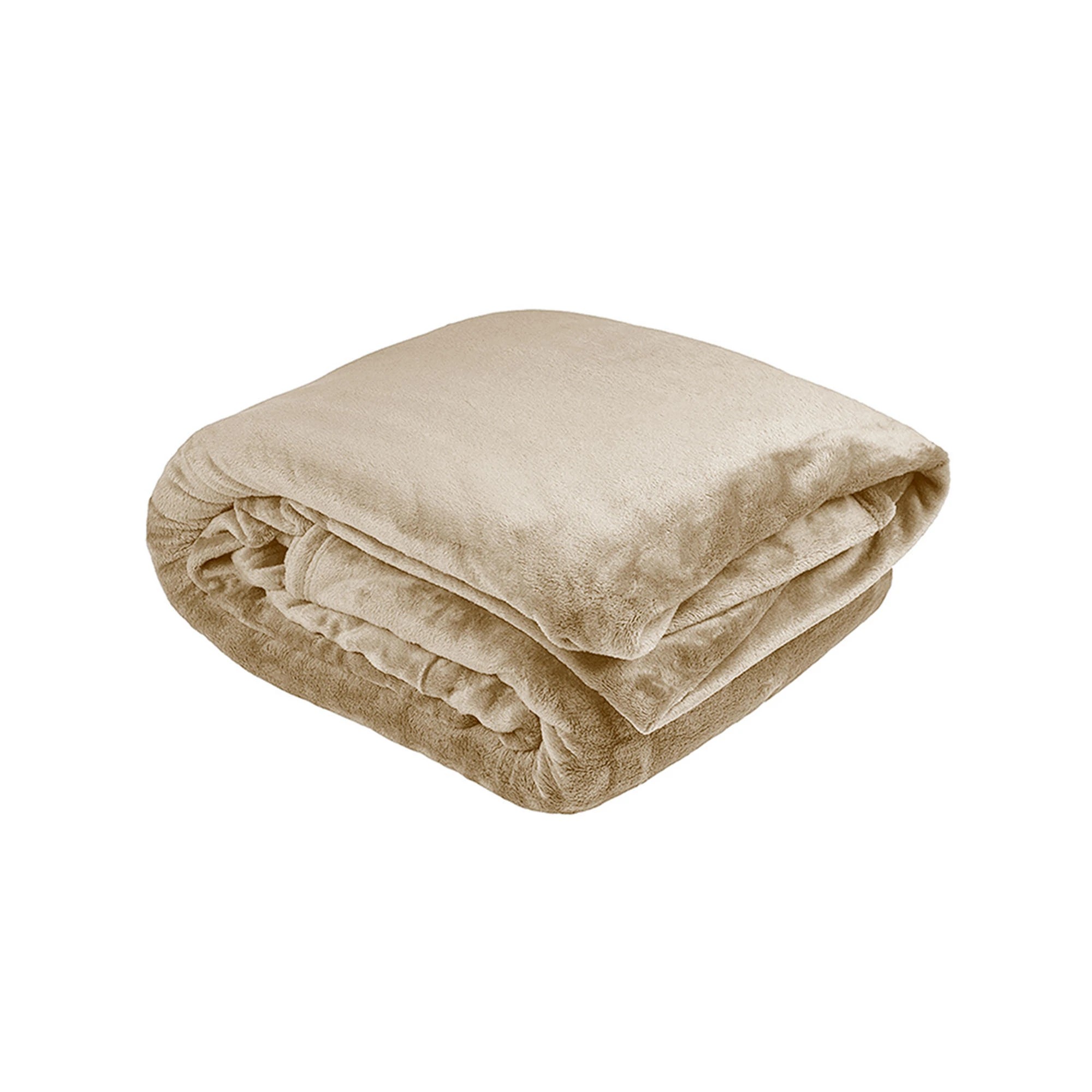 1 Bambury Solid Ultraplush Polyester Cosy Blanket Linen - King Bed - Natural, 1 of 4