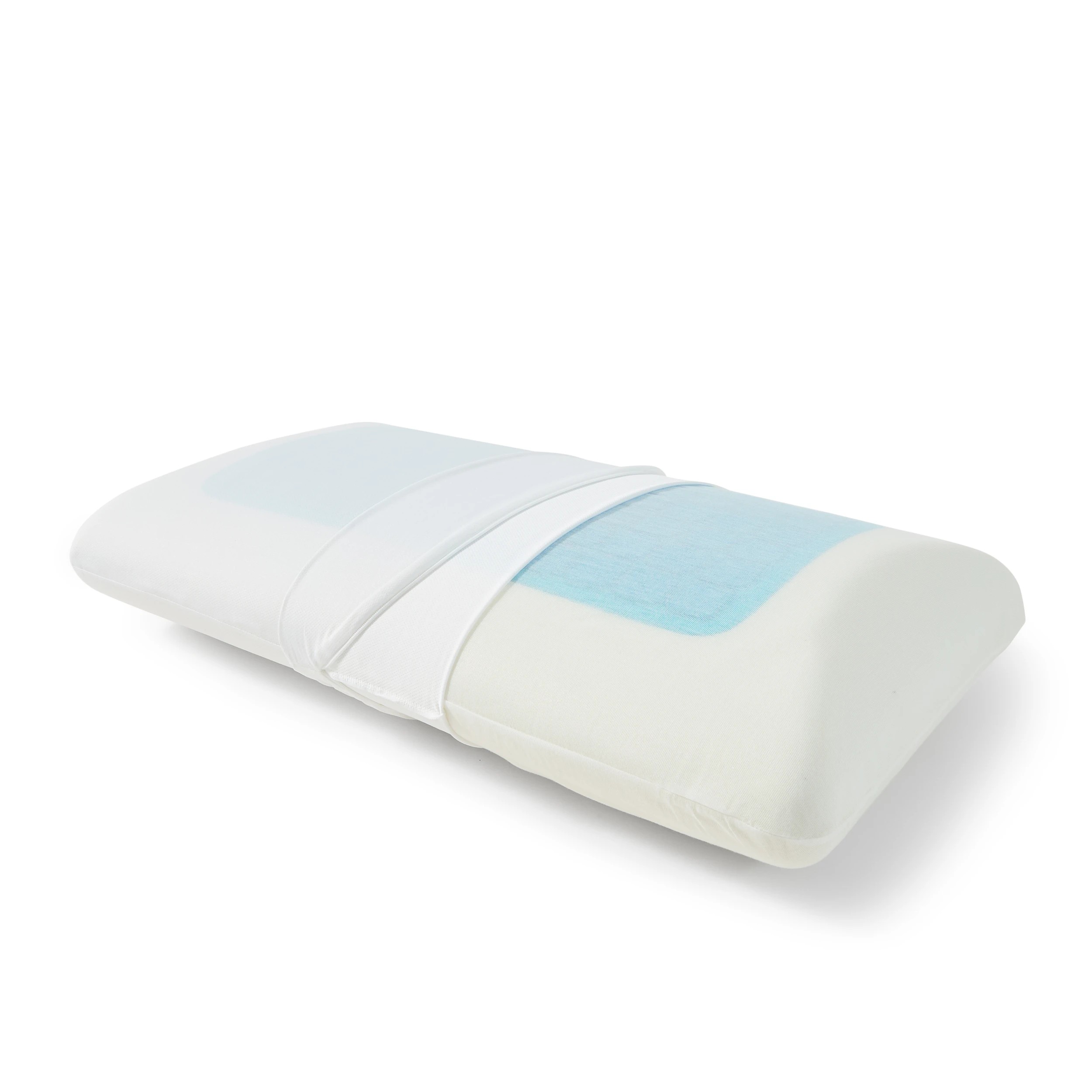 2 Superior Cooling Gel Top Memory Foam Pillow - High Profile, White, 2 of 6