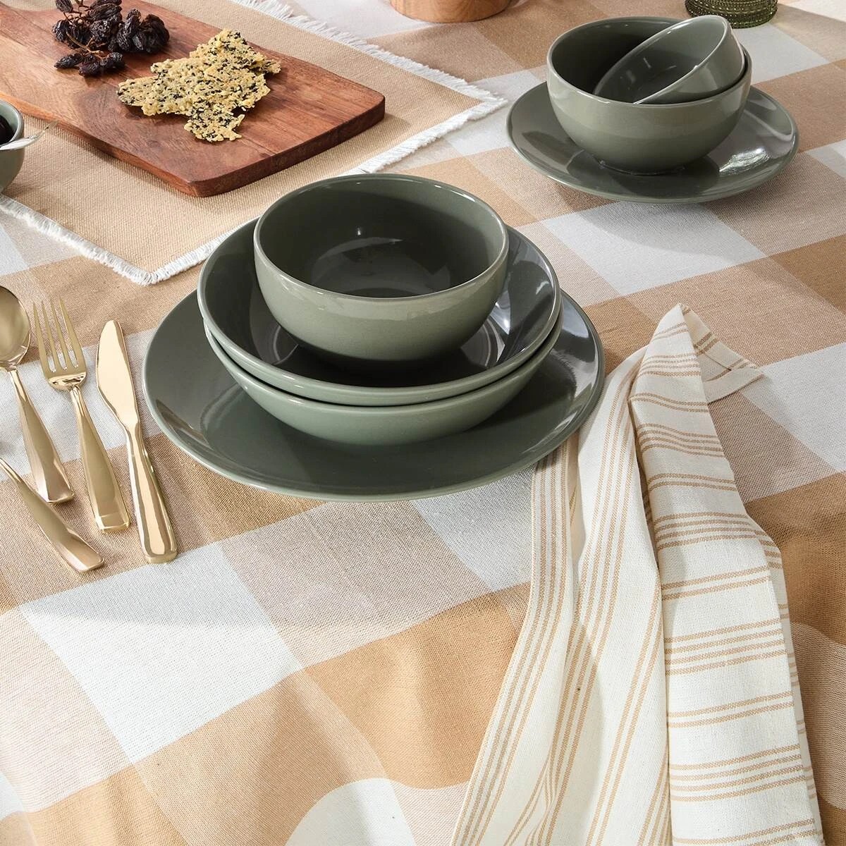 6 Check Tablecloth - Biscuit, 6 of 6