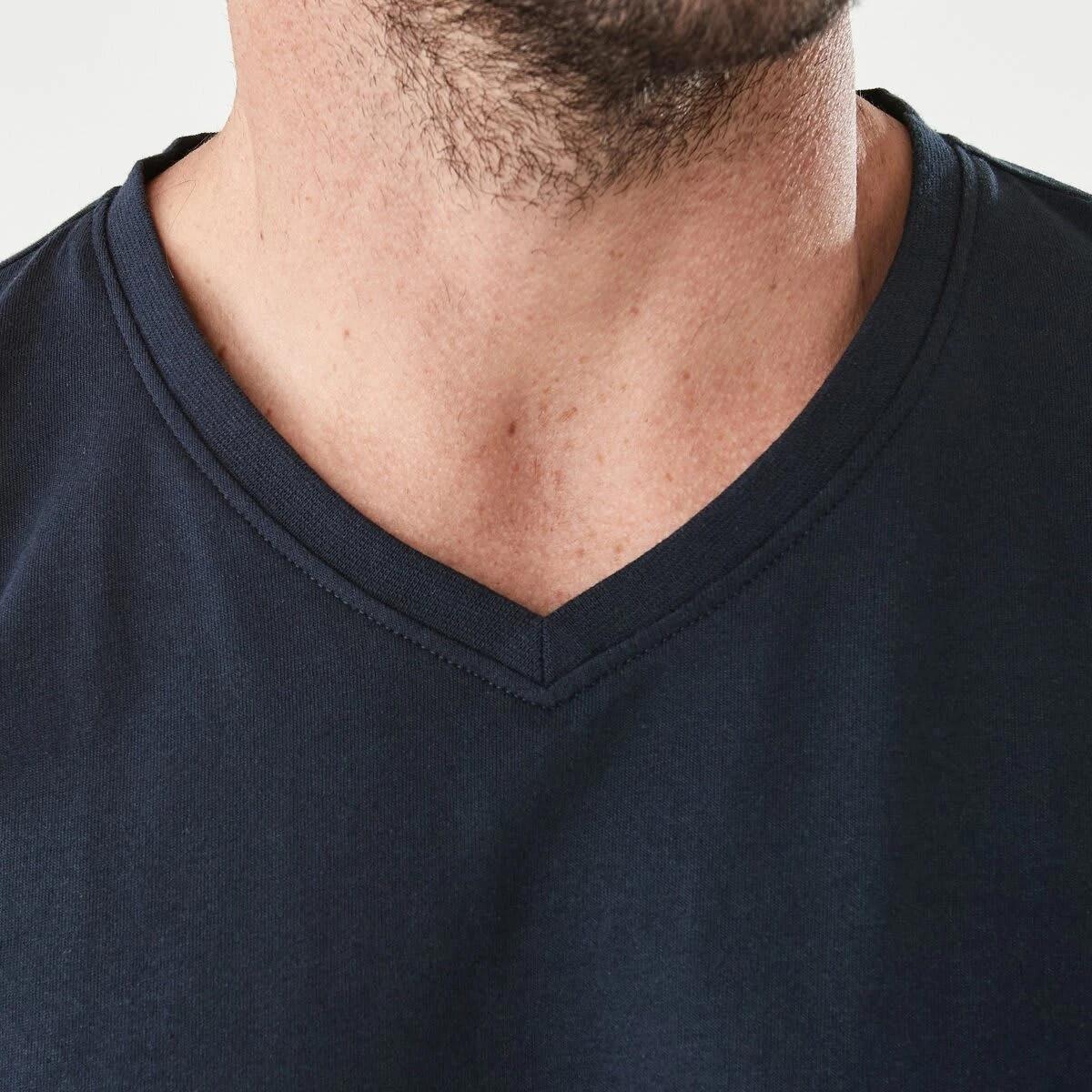5 Plain V-Neck T-shirt Blu Night, 5 of 5