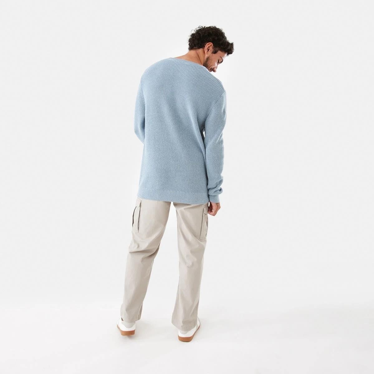 4 Textured Crew Knit Jumper Blu Ash, 4 of 7