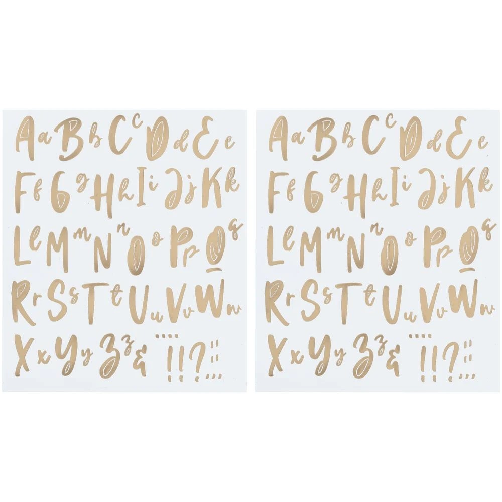 2 Born Alphabet Stickers Gold 2 Sheets, 2 of 2