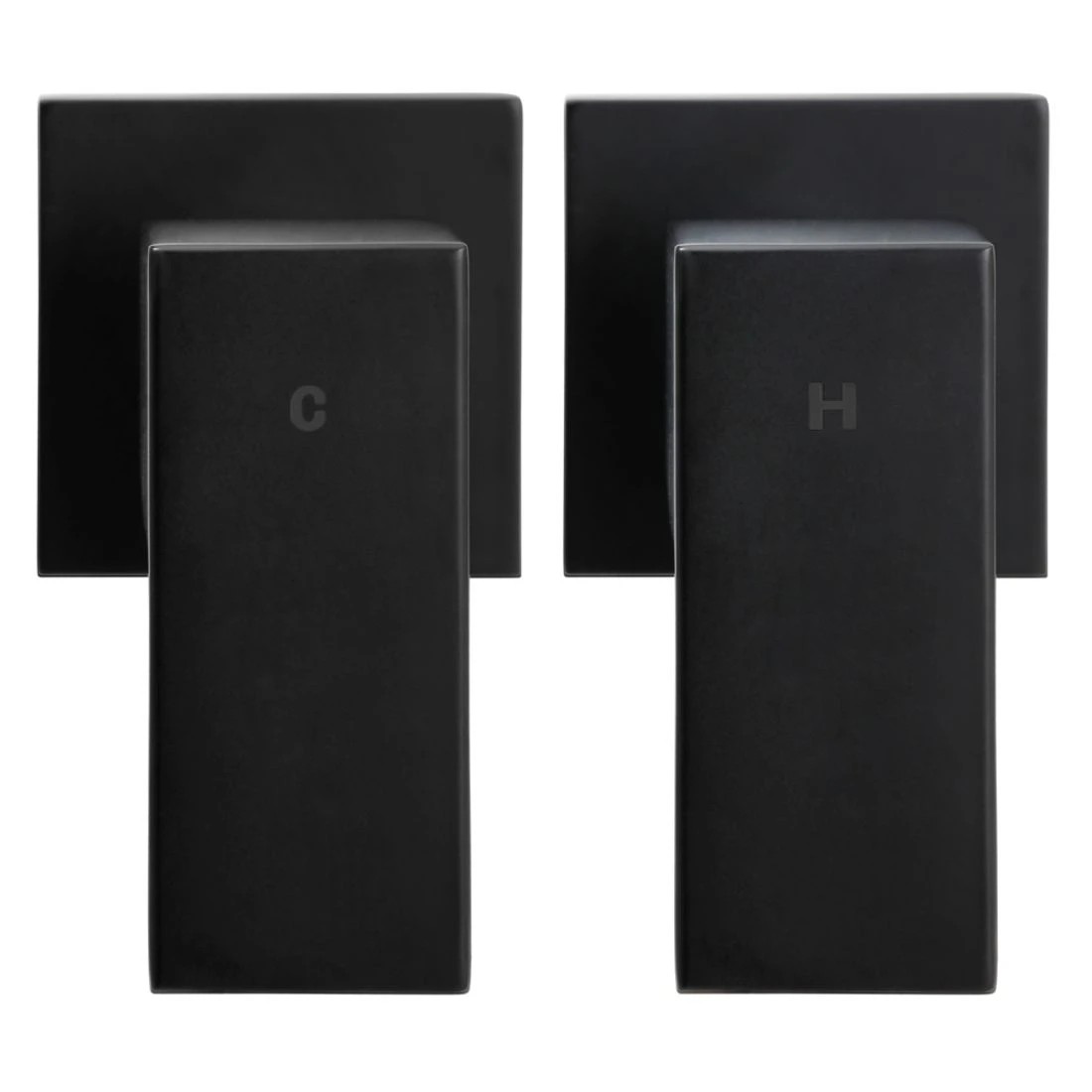 1 Cefito 8'' Rain Shower Head W Arm Square High Pressure Twins Tap - Black, 1 of 5