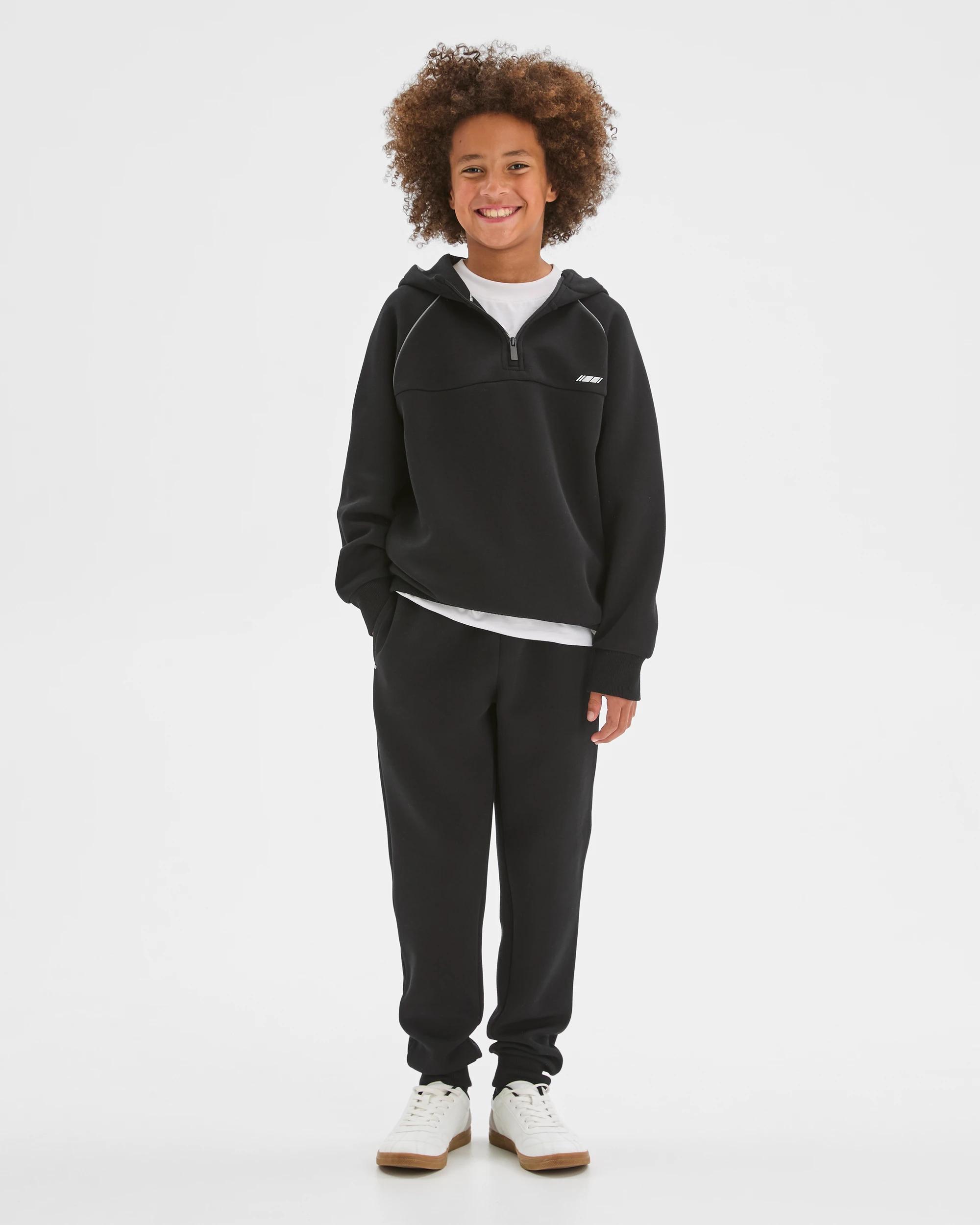 2 Target Kids Active Australian Cotton Blend Popover Hooded Jumper BLACK, 2 of 7
