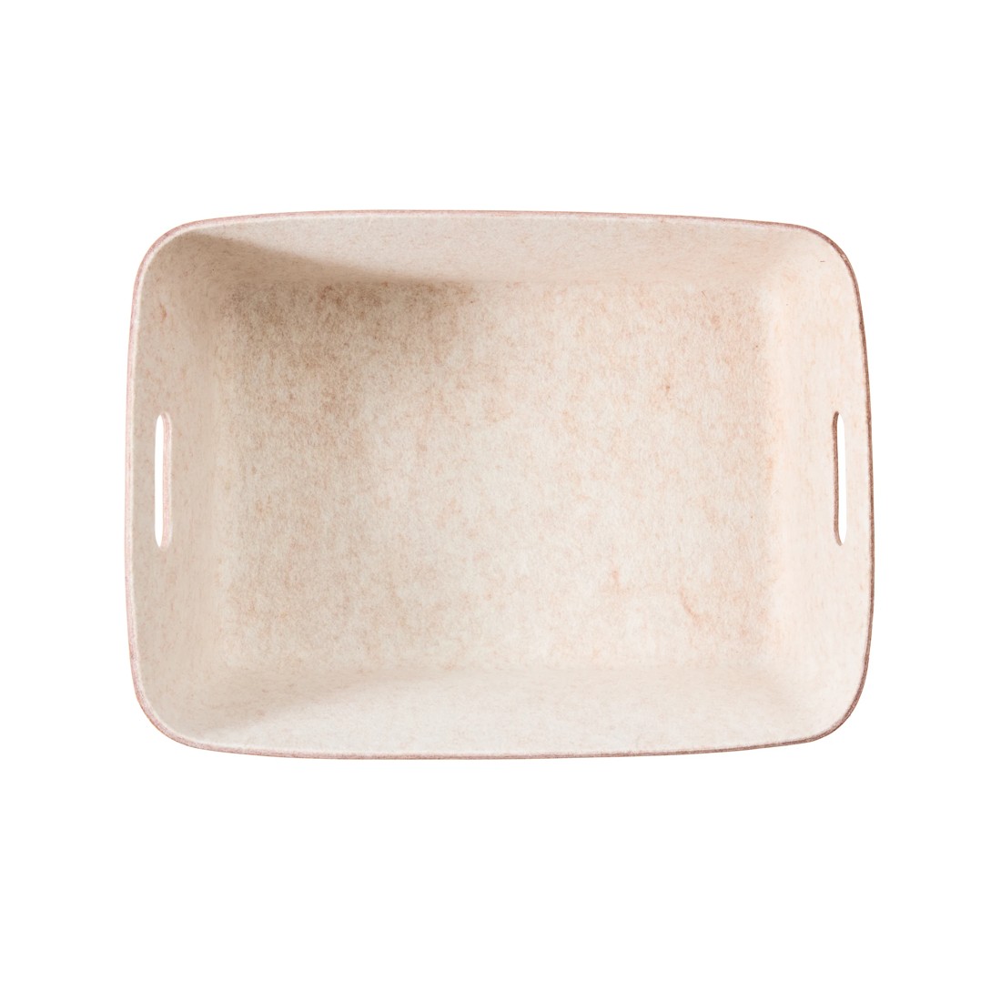 8 Two Tone Flat Felt Basket - Beige, 8 of 8