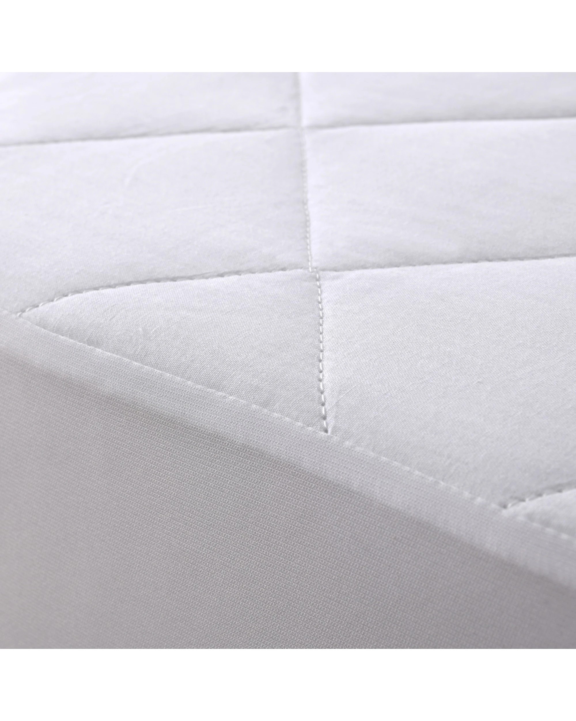 2 Dreamaker Quilted Cotton Cover Fitted Mattress Protector - Long Single Bed - White, 2 of 6