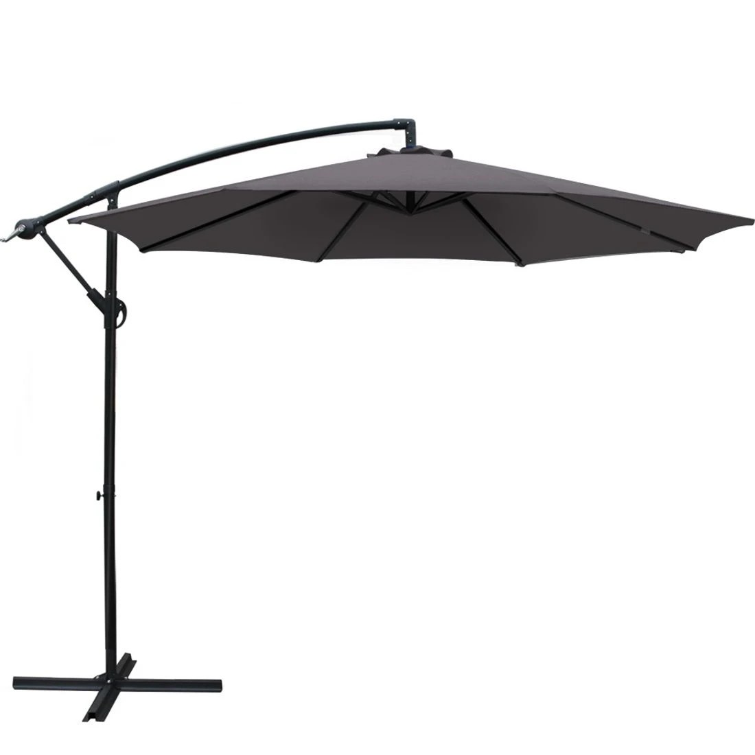 1 Instahut 3m Outdoor Umbrella Cantilever Beach Garden Patio - Grey, 1 of 5