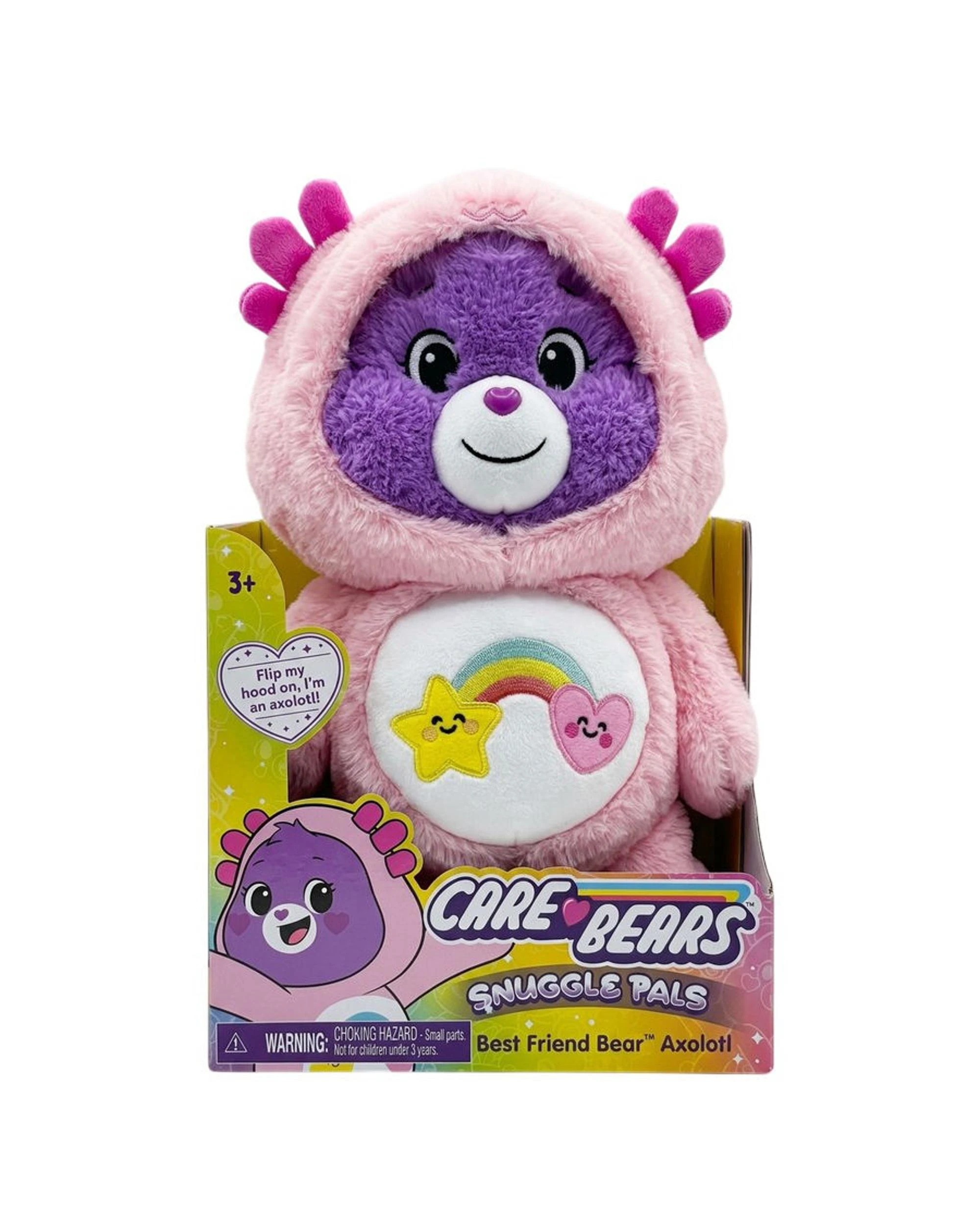 1 Care Bears Snuggle Pals Best Friend Bear Axolotl Medium Plush, 1 of 2