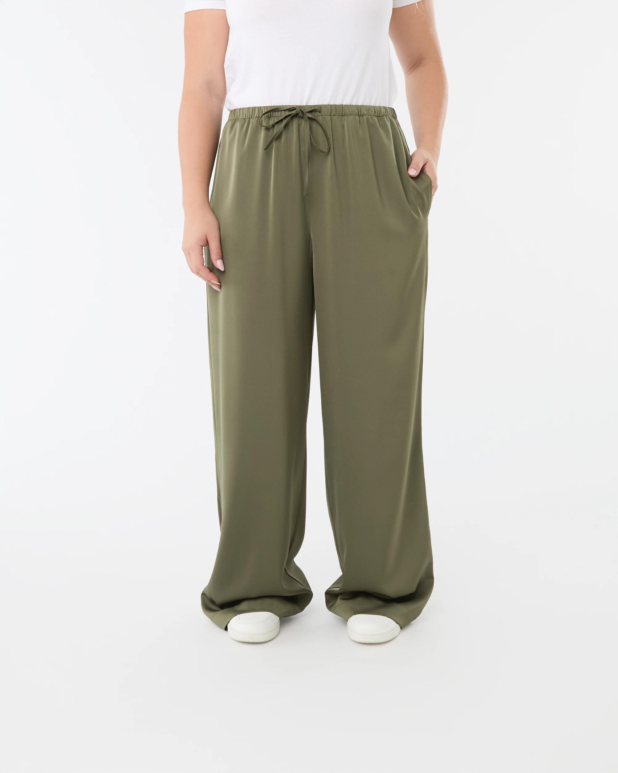 1 Satin Pants Deep Olive, 1 of 5