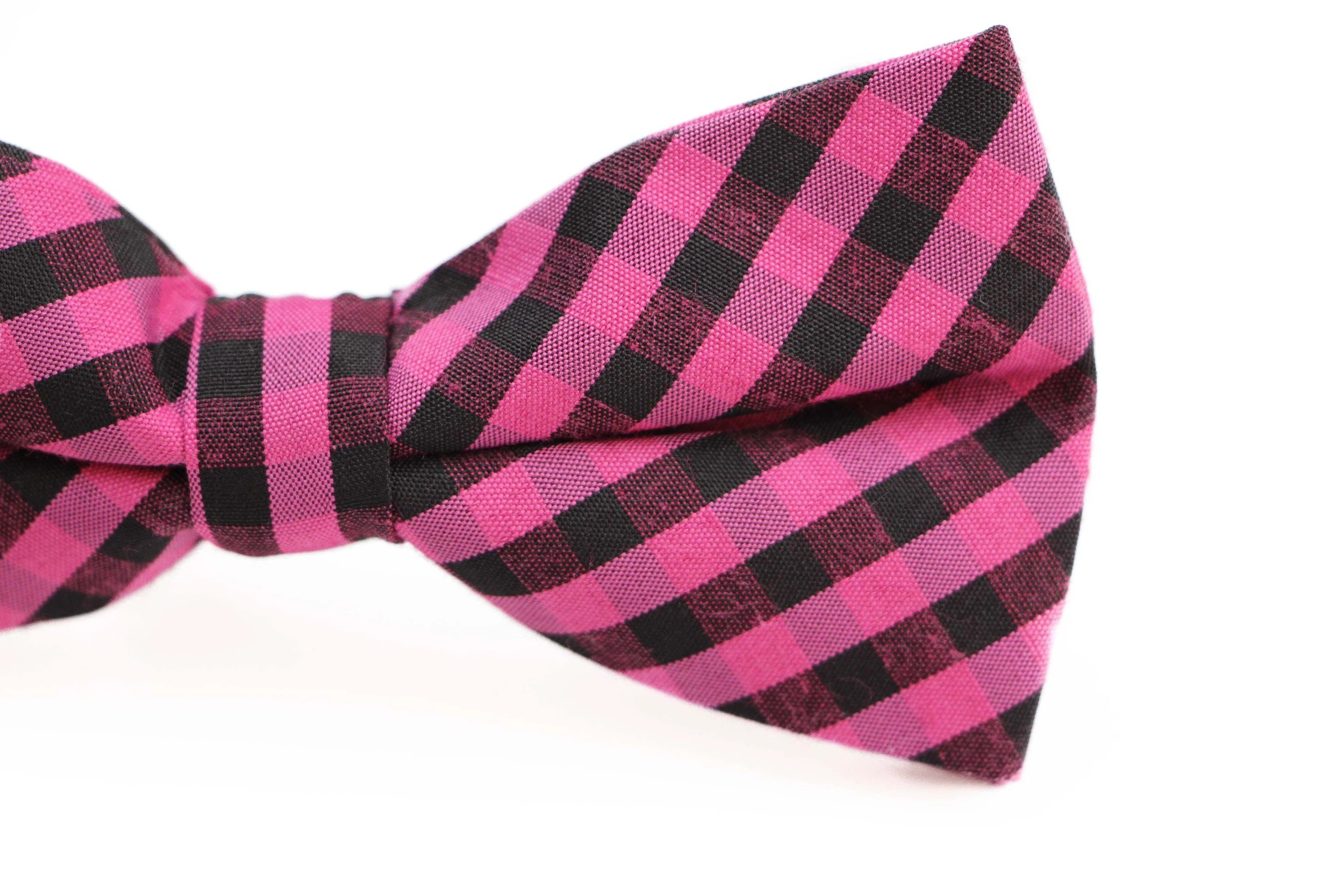 3 Zasel Mens Pink & Black Checkered Patterned Bow Tie - Multi, 3 of 3
