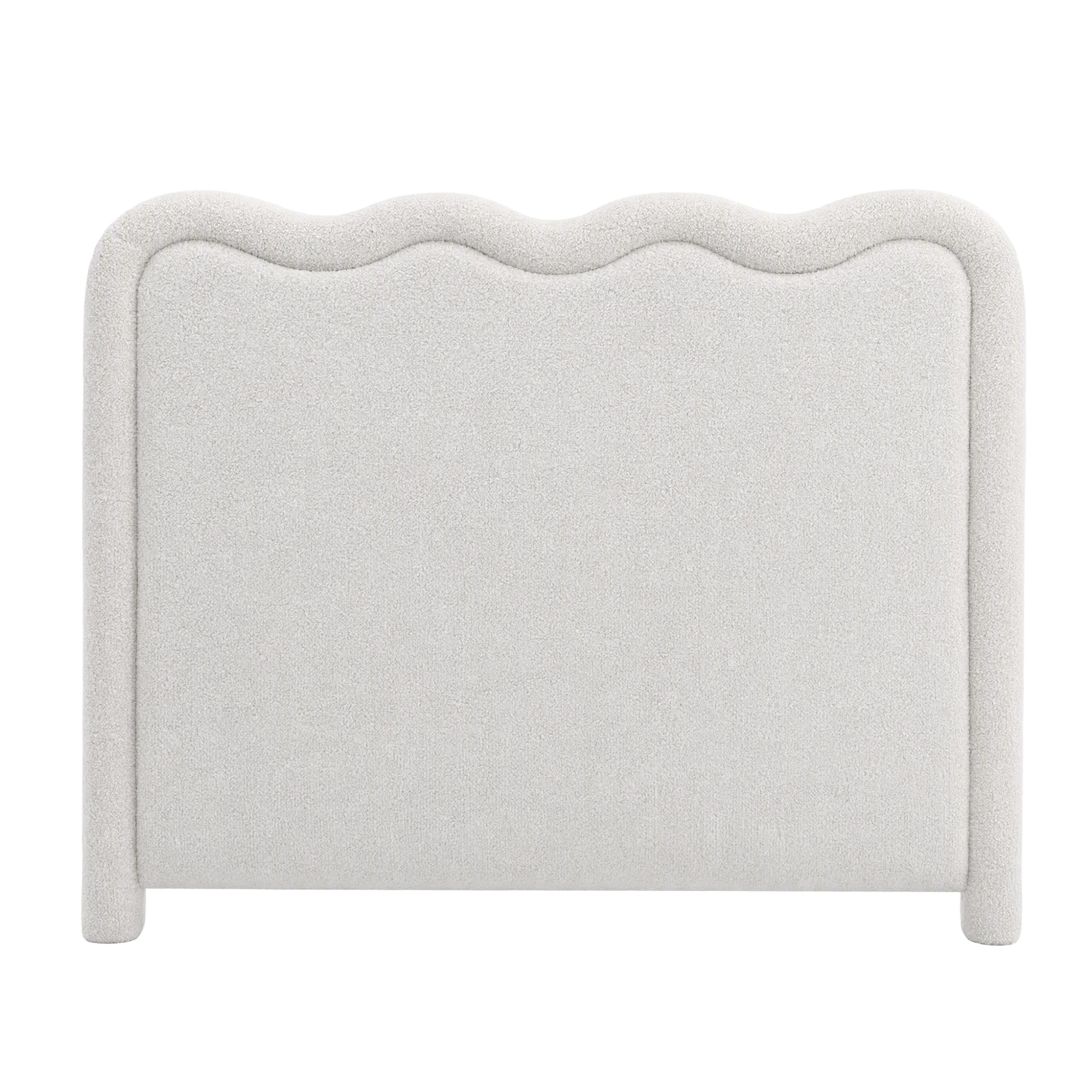 Artiss Boucle Bed Head Upholstered Wavy Headboard - Double Bed - Beige ...