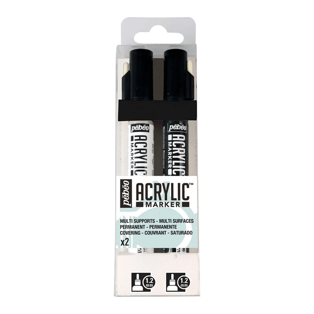 1 Pebeo Acrylic Paint Marker 1.2mm Black & White 2 Pack, 1 of 1
