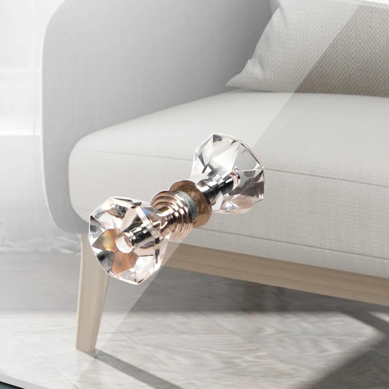 9 Alfordson Bedside Table Mirrored Cabinet Nightstand Side End Table Drawers - Silver, 9 of 10