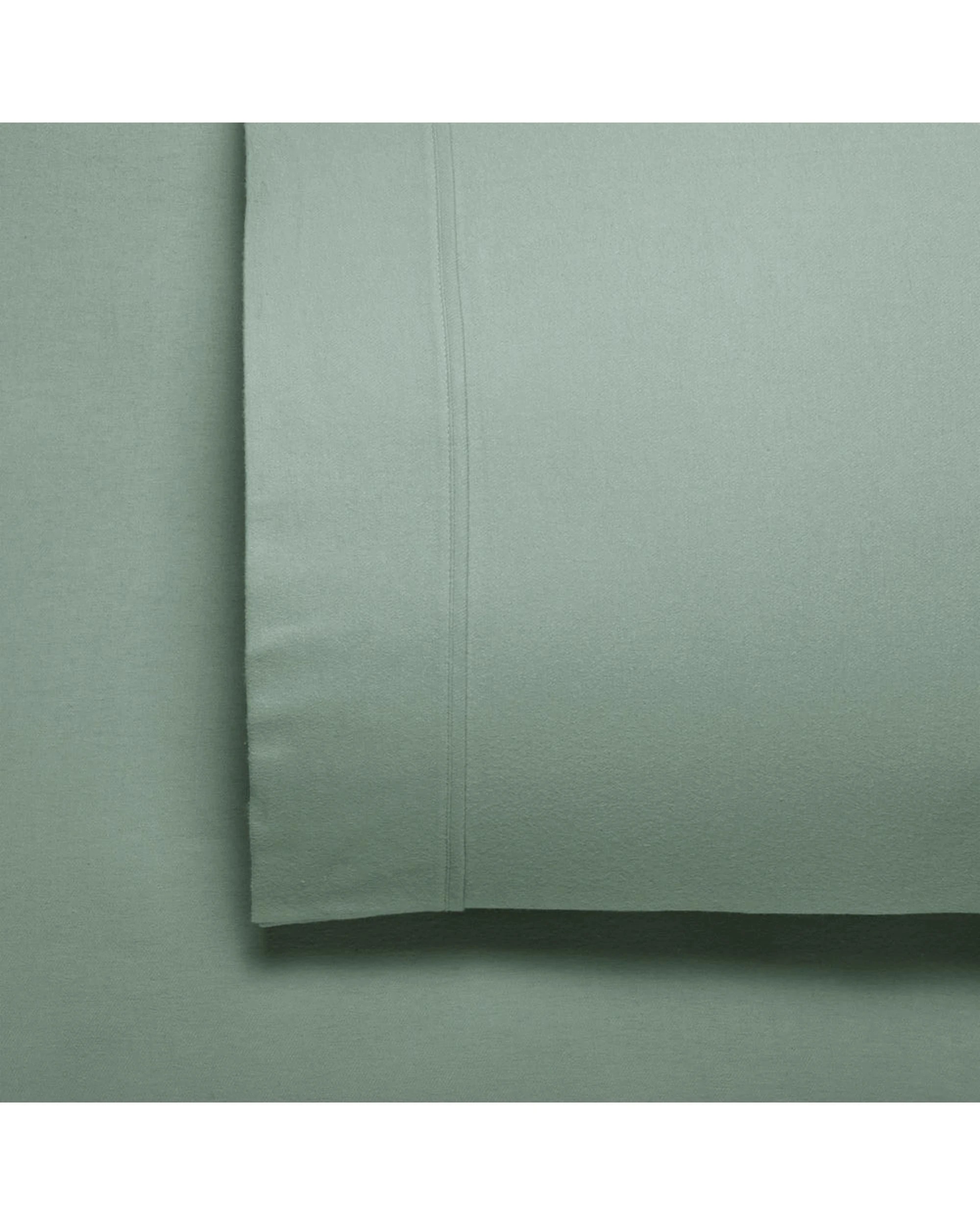 1 Bianca Bedding Fletcher 170gsm Brushed Cotton Twill Flannelette Sheet Set - Sage (Double) - Green, 1 of 2