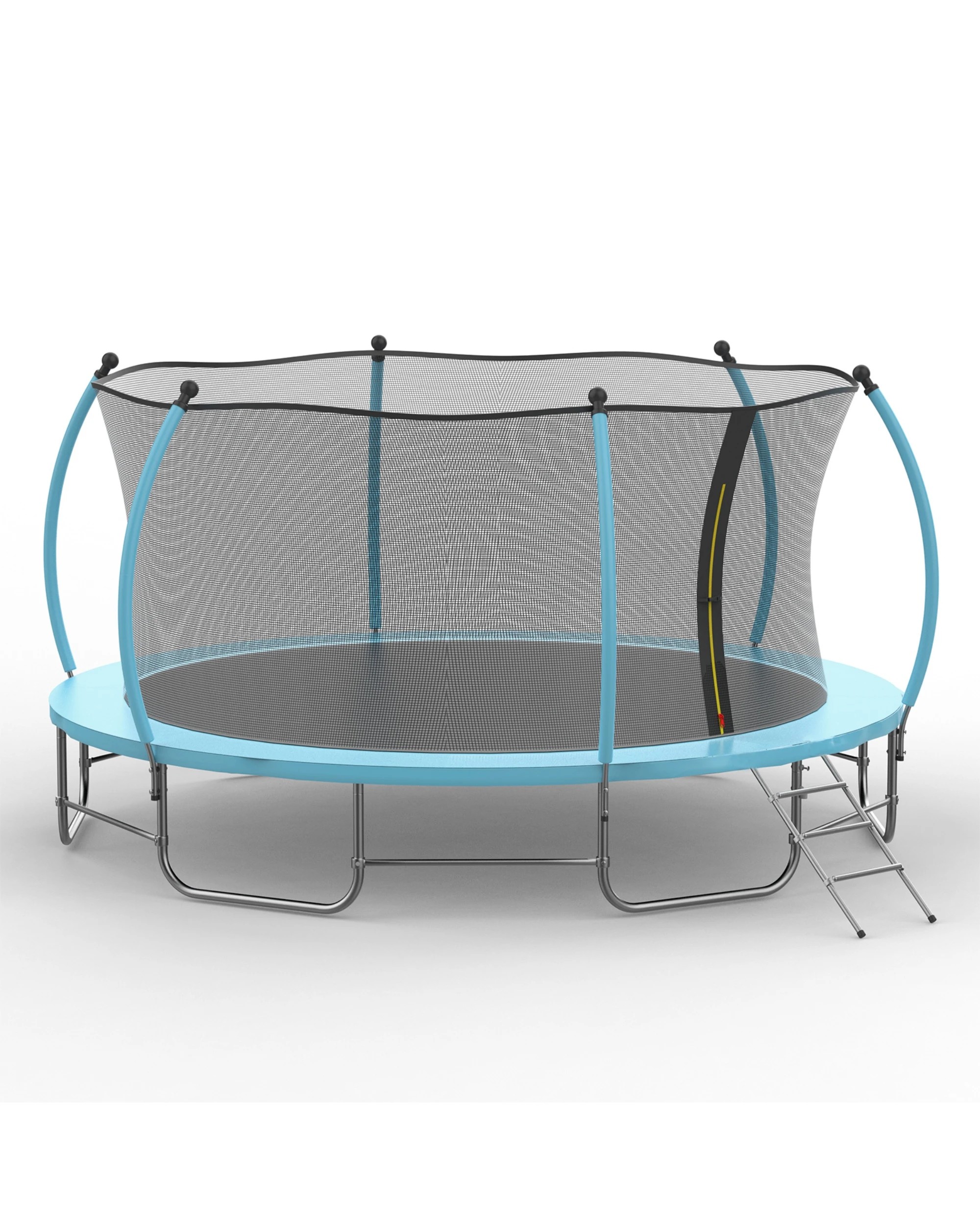 1 Advwin 14FT Trampoline Outdoor for Kids w/Safety Enclosure Net, Ladder, Max Limit 150 kg，Blue, 1 of 6