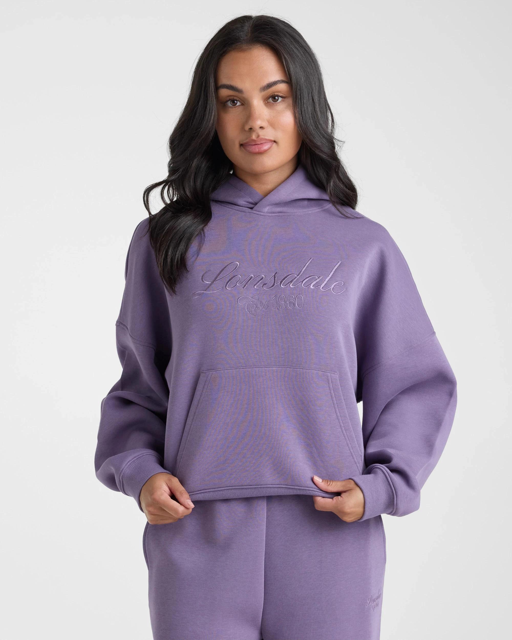 1 Lonsdale London Boxy Hoodie DUSTY IRIS, 1 of 5