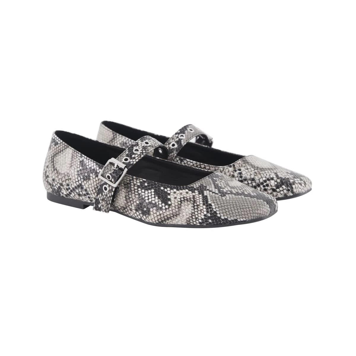 3 Eyelet Strap Ballet Flats Snake, 3 of 3