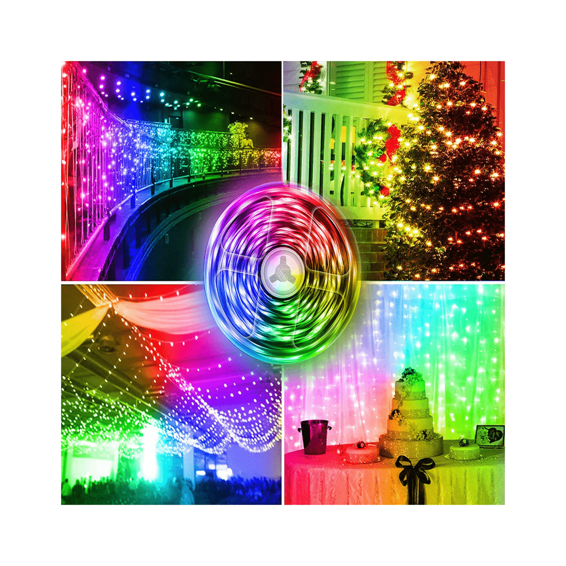 4 Sansai 15m Rgb Led Bluetooth App Control Fairy Strip Party Lights Ip65 W/remote
 - Multi, 4 of 5