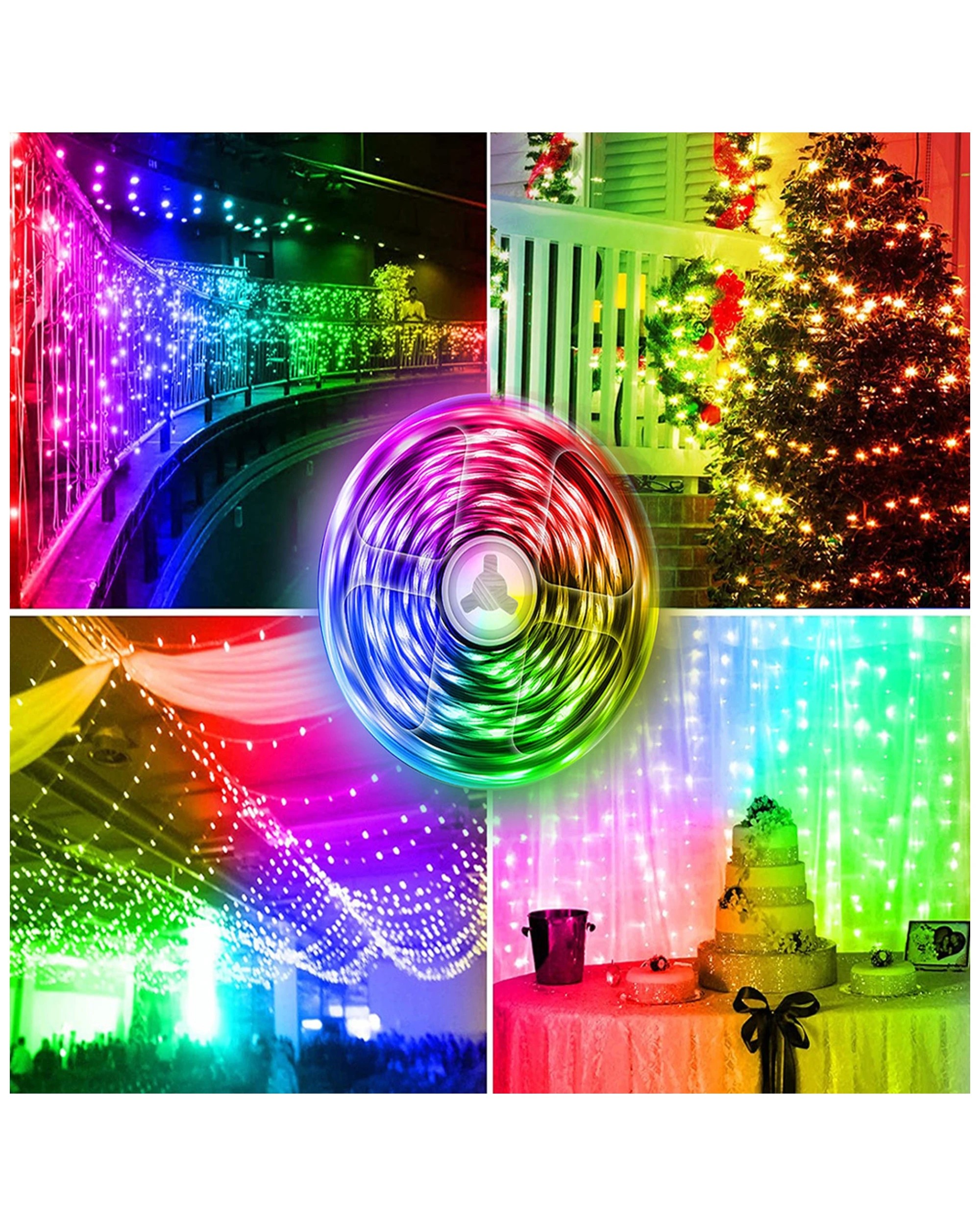 4 Sansai 15m Rgb Led Bluetooth App Control Fairy Strip Party Lights Ip65 W/remote
 - Multi, 4 of 5