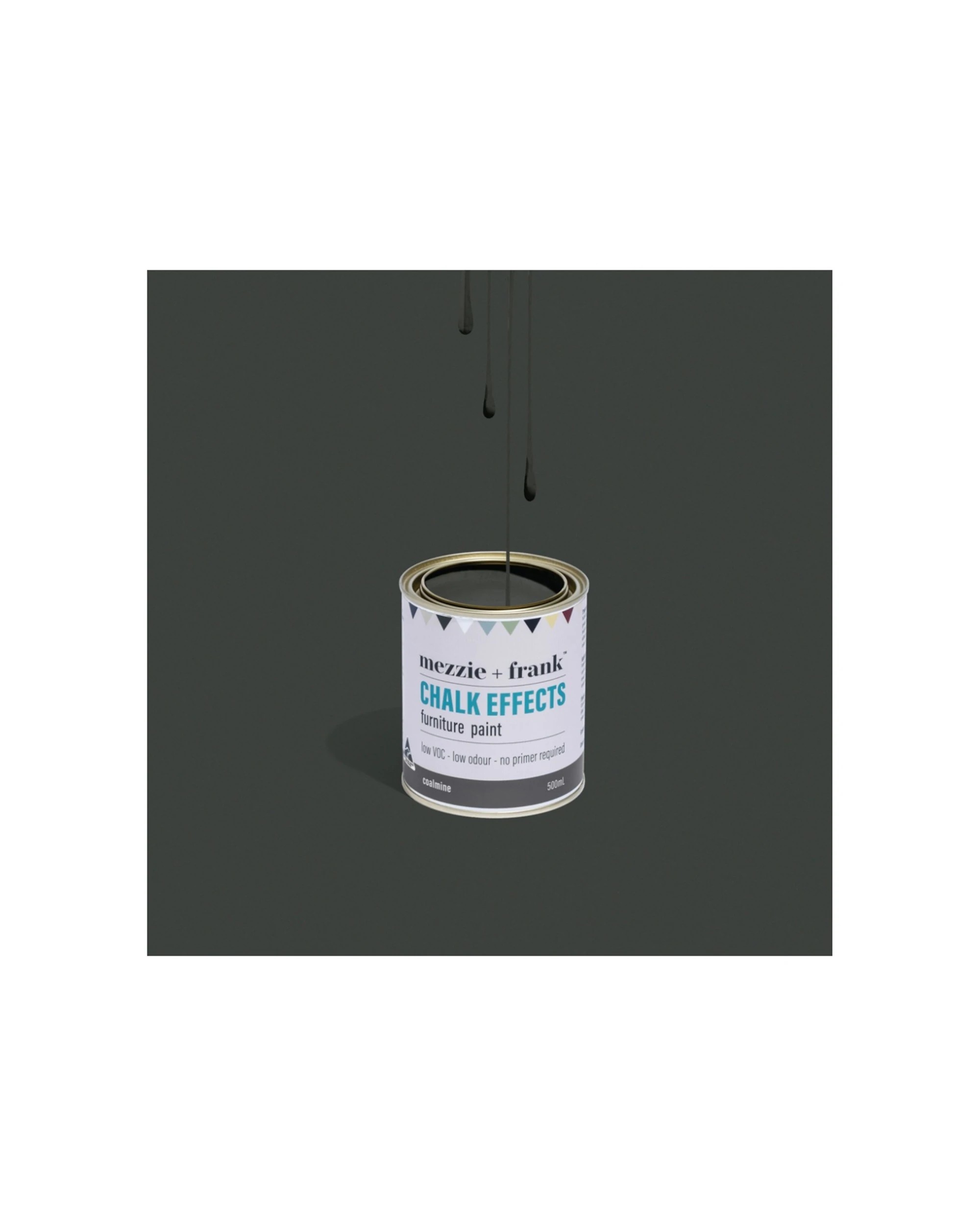 4 Mezzie+Frank Chalk Effect 0.5L Interior Water Based Furniture Paint Coalmine - Black, 4 of 5