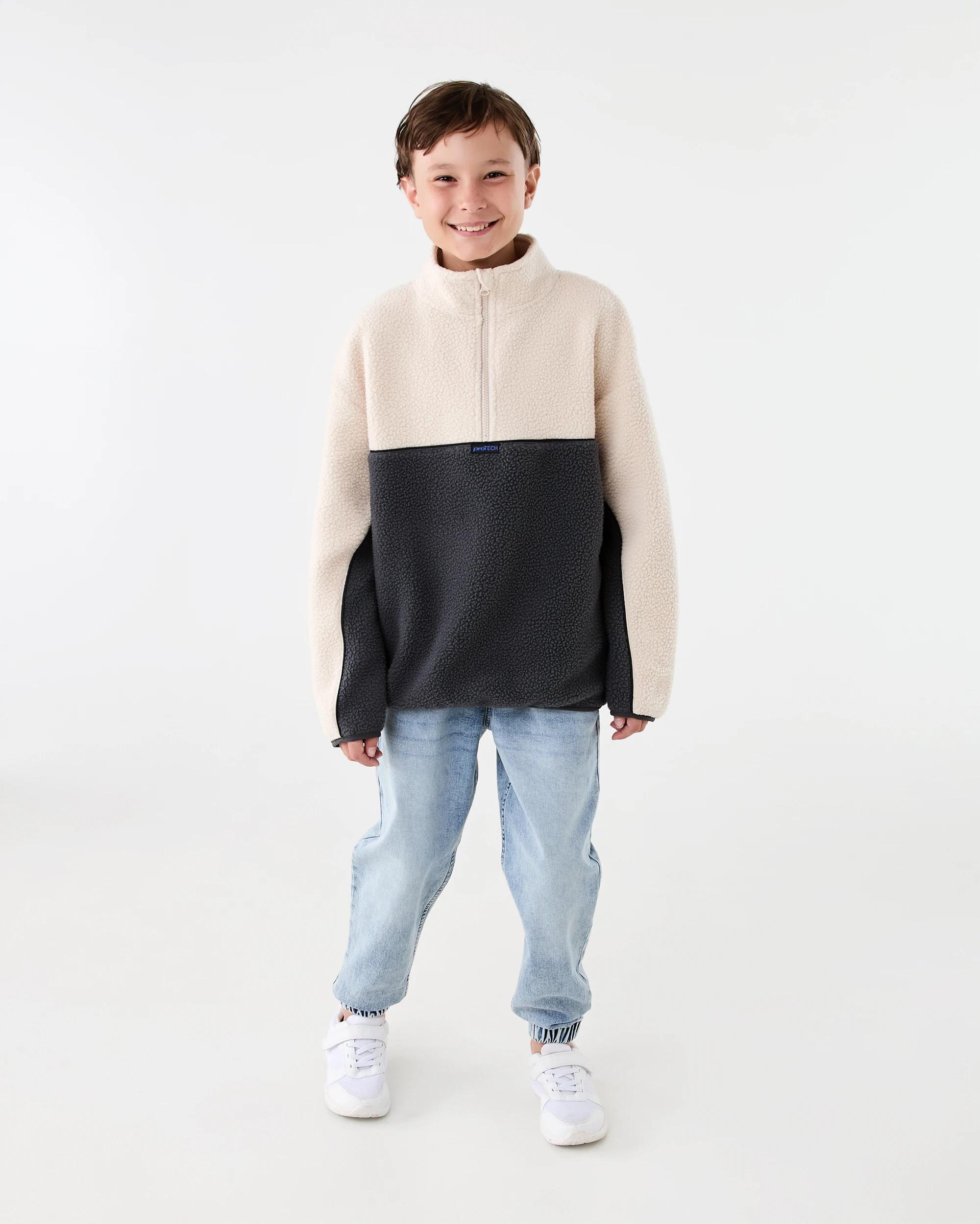 7 Polar Fleece Quarter Zip Sweatshirt Pmc Chalk, 7 of 7