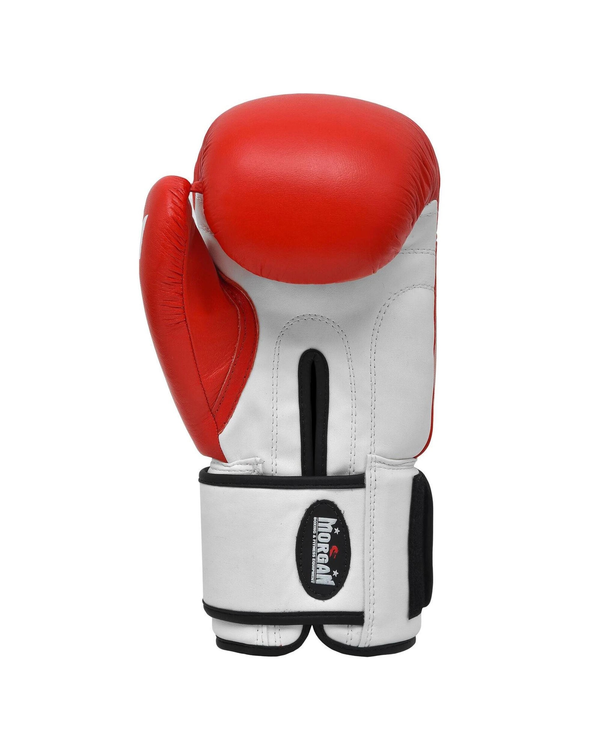 4 Morgan Sports V2 Platinum Leather Sparring Gloves 16oz - Red, 4 of 5