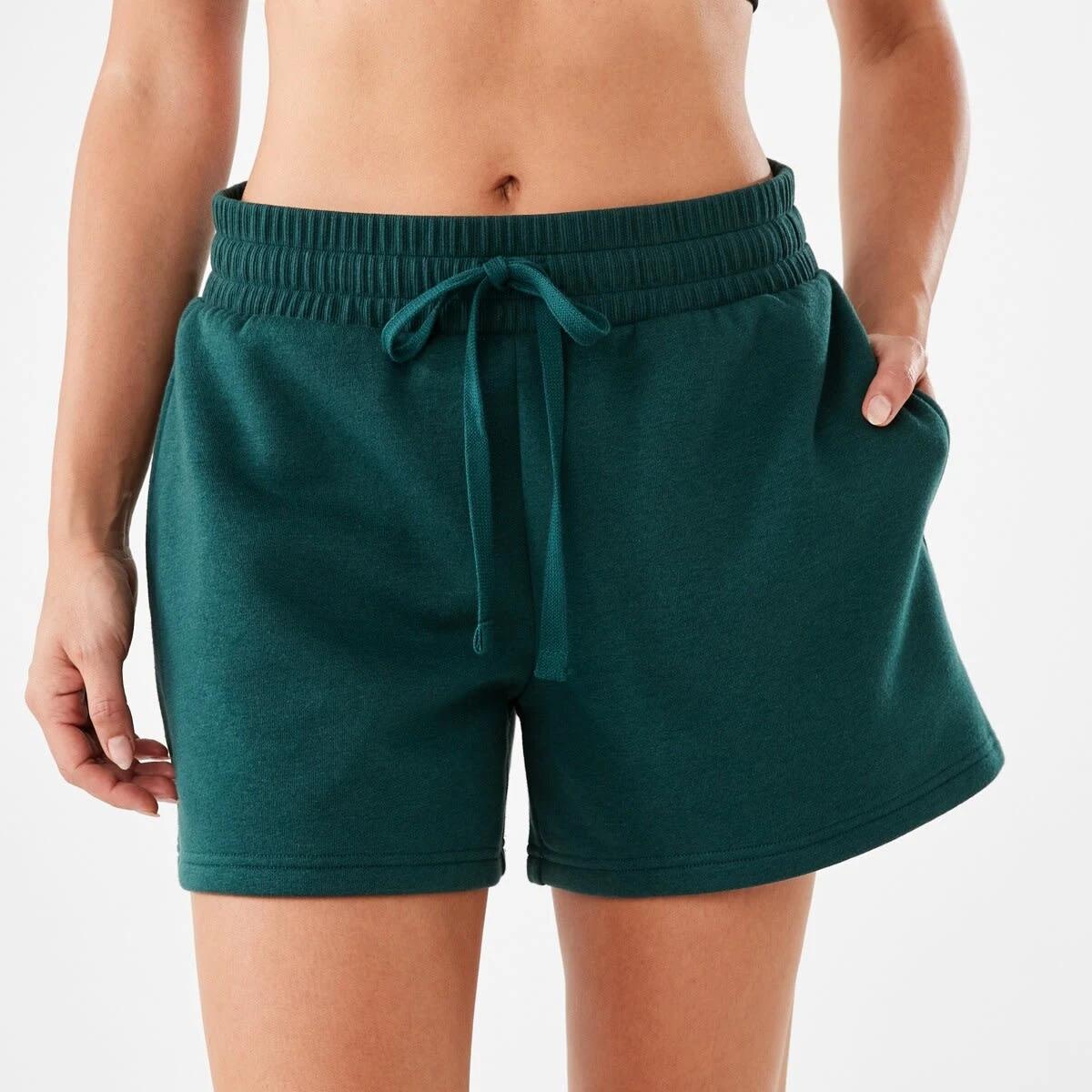 1 Active Womens Fleece Shorts Grn Yucca, 1 of 6