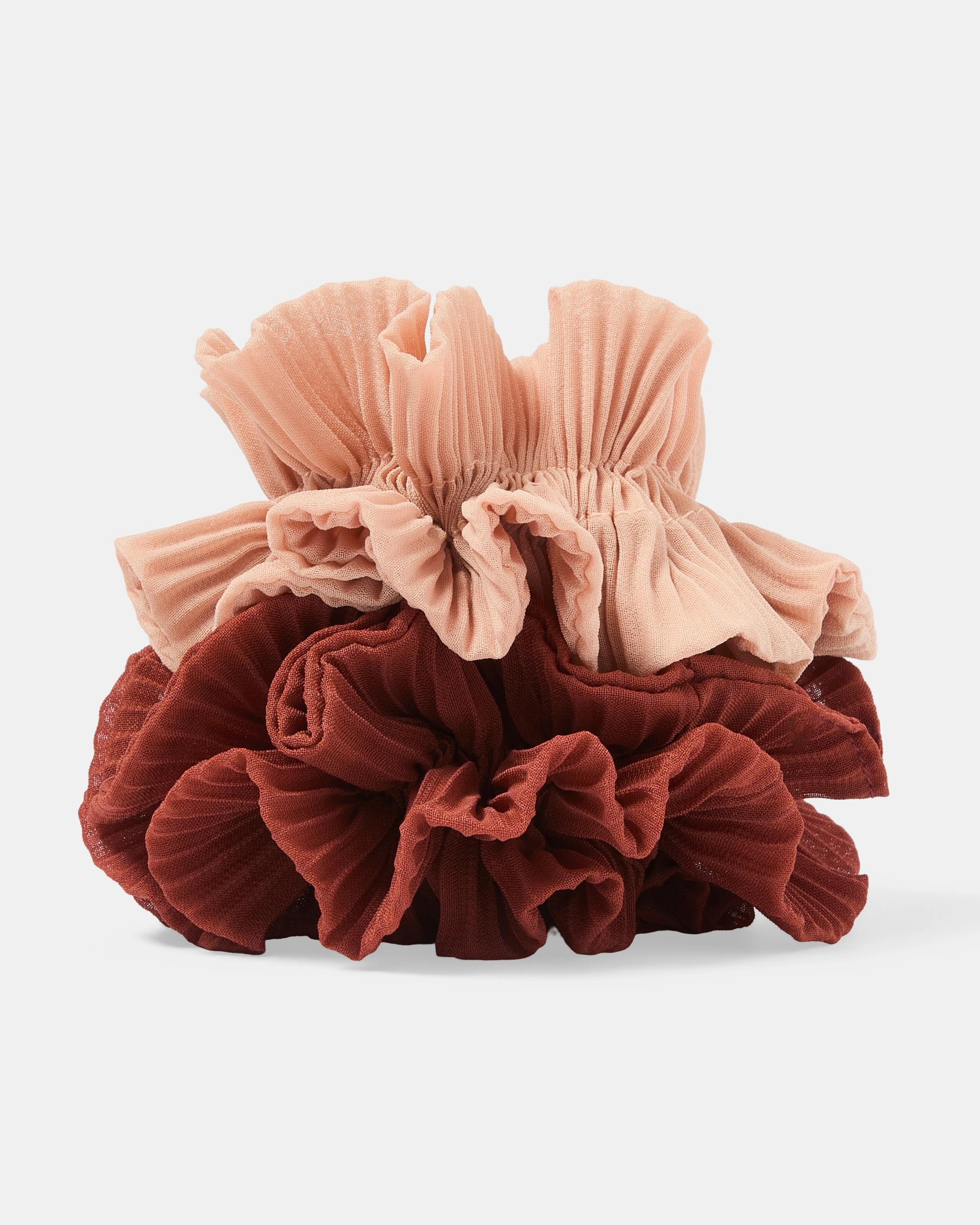 2 2 Pack Pleated Ruffle Scrunchies - Pink, 2 of 5