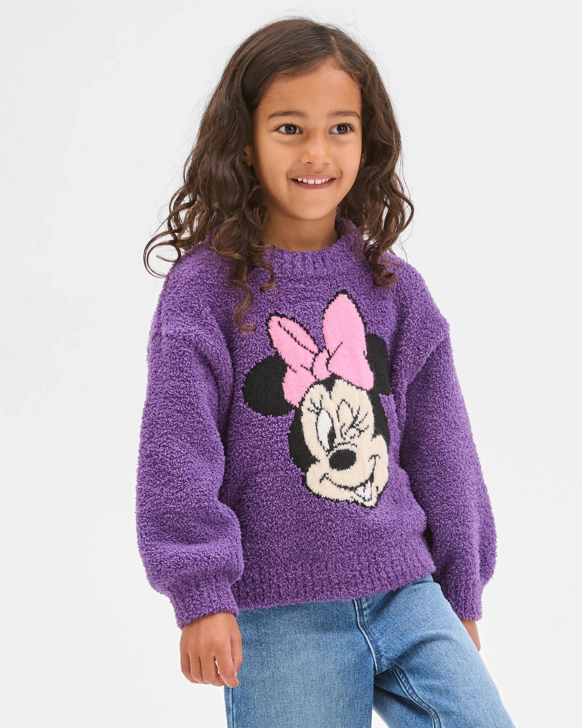1 Disney Minnie Mouse License Knit Sweater PURPLE, 1 of 6