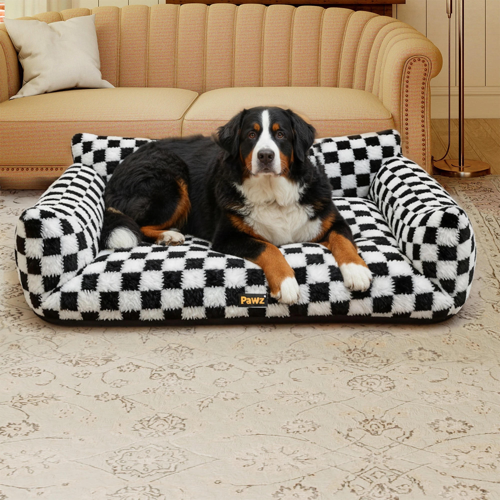 7 Pawz Pet Bed Soft Plush Checkered  XXXL, 7 of 9