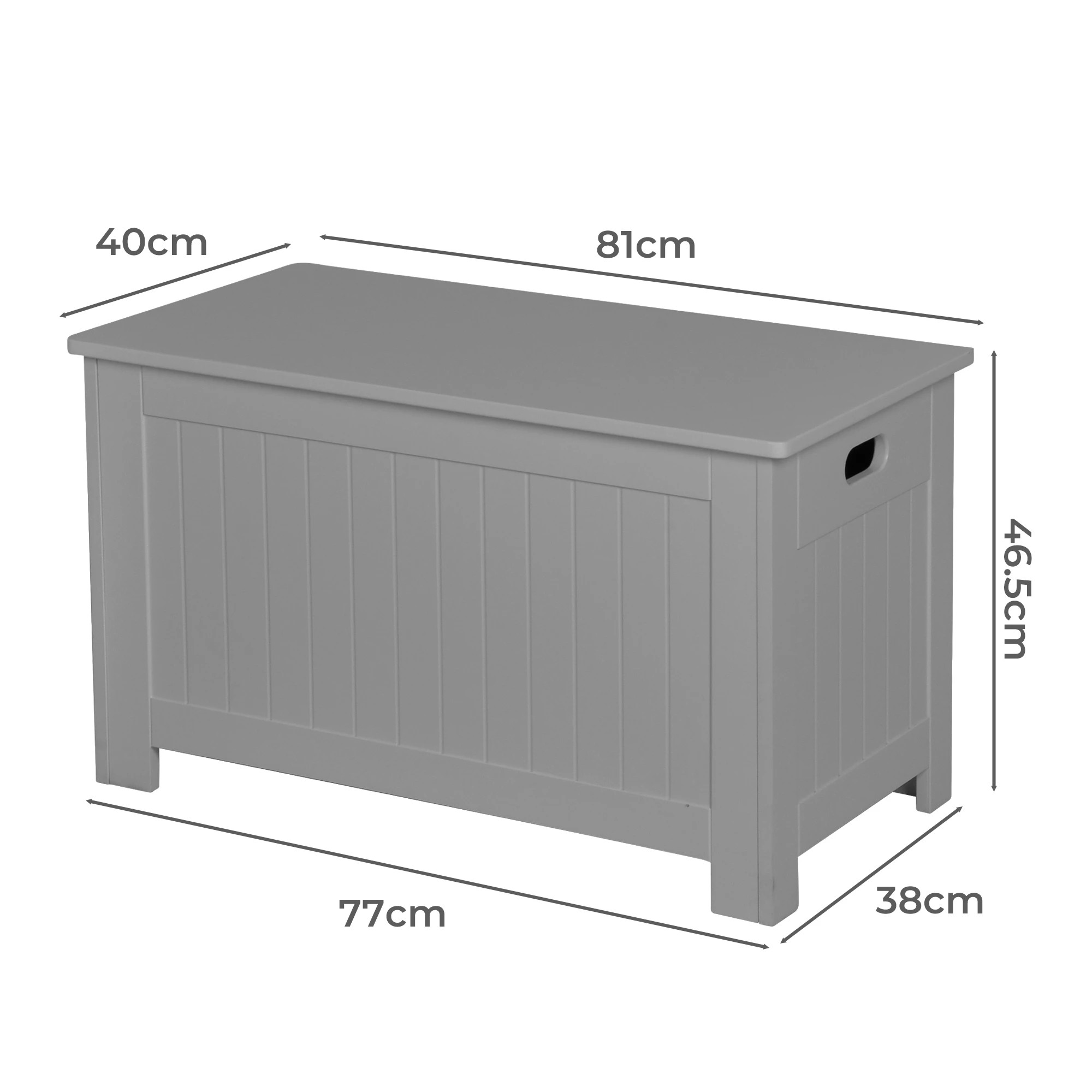 3 Levede Kids Toy Box Storage Chest Cabinet Container Clothes Organiser Grey, 3 of 7