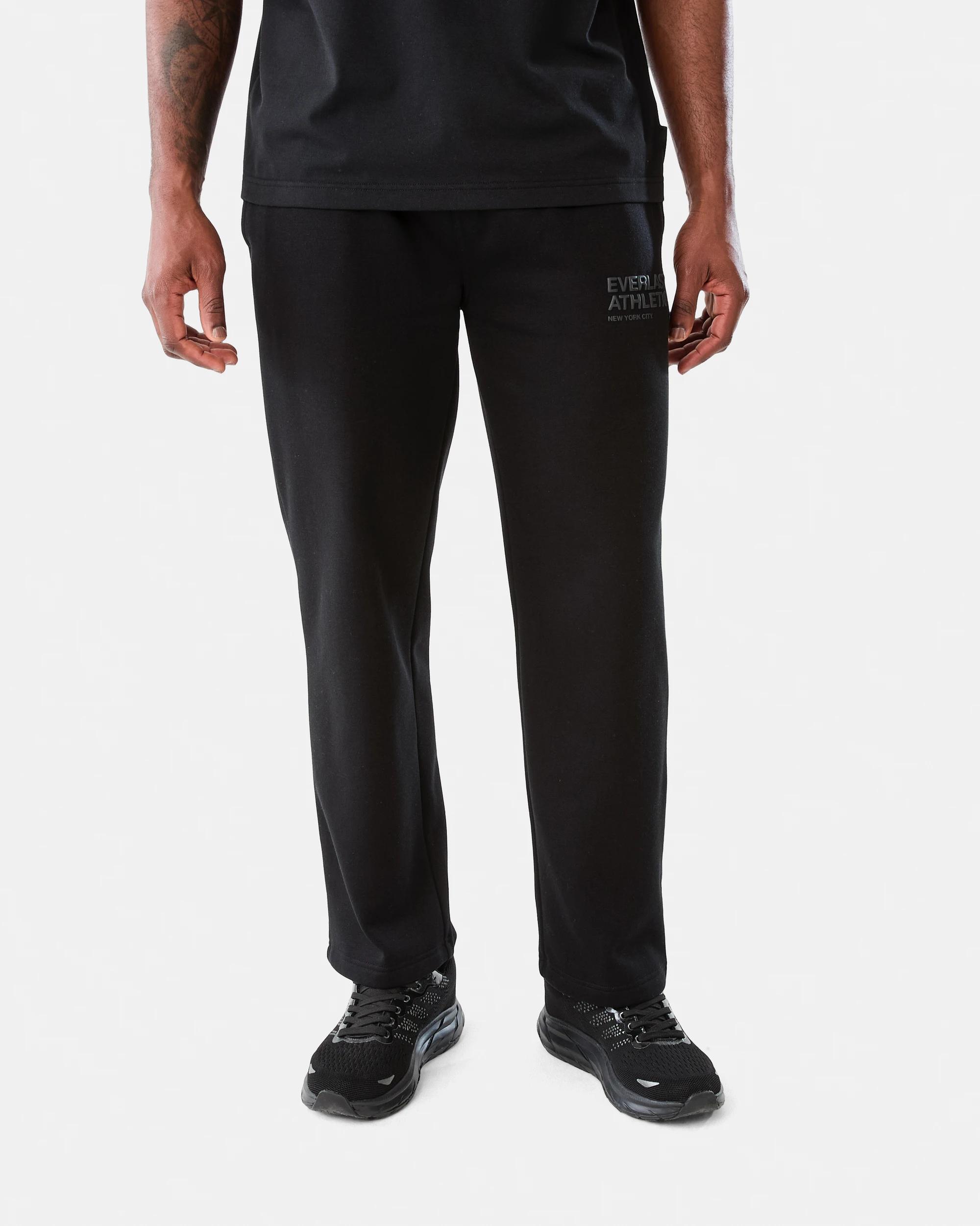 2 Everlast Mens Wide Leg trackpant Black, 2 of 8