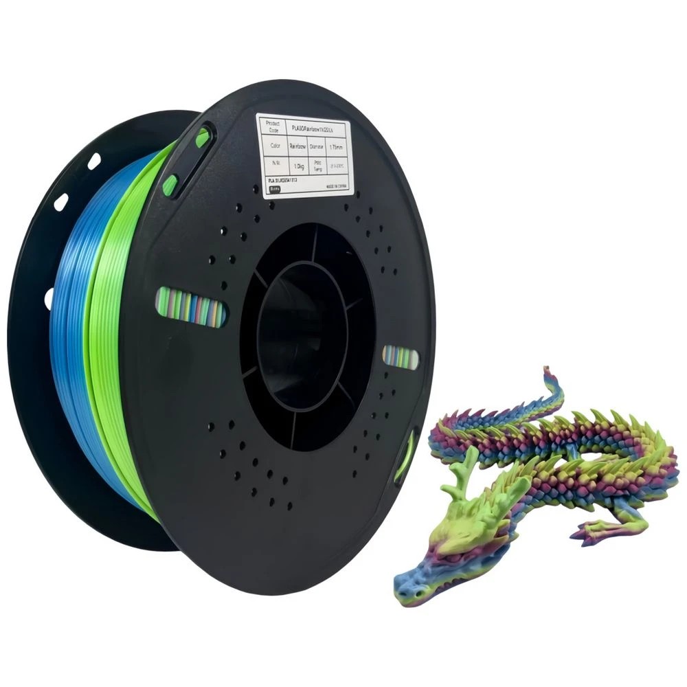 1 Keytek Silk PLA 3D Filament Gradient Rainbow, 1 of 3