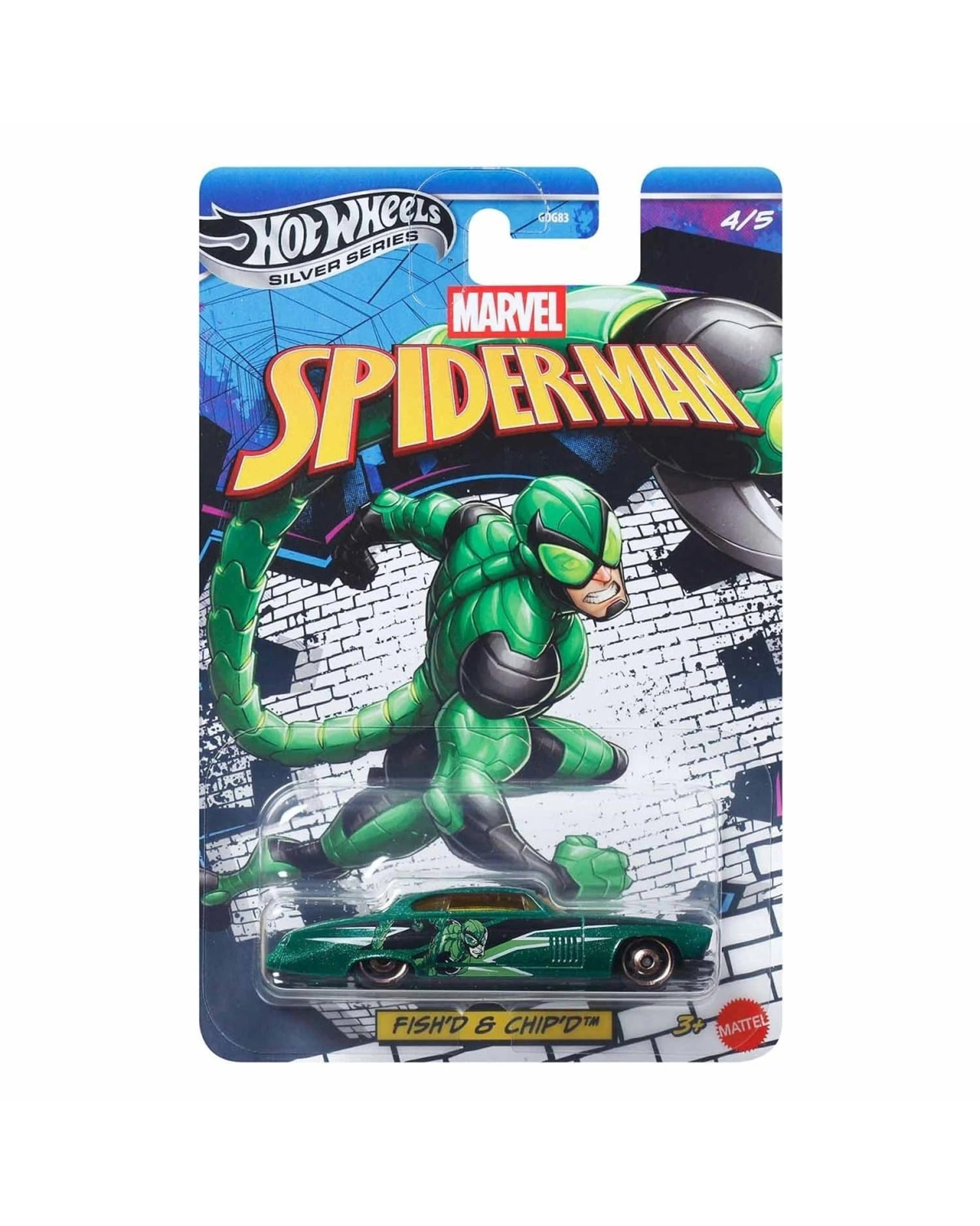 1 Hot Wheels Silver Series Marvel Spider-Man Scorpion Fish'd and Chip'd Diecast Vehicle, 1 of 1