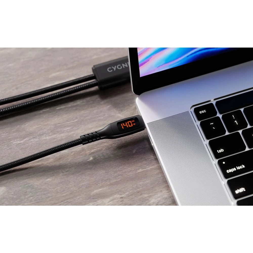 5 Cygnett USB-C 140W Y-Cable 2.0 with LED Display 1.5m Black​, 5 of 7