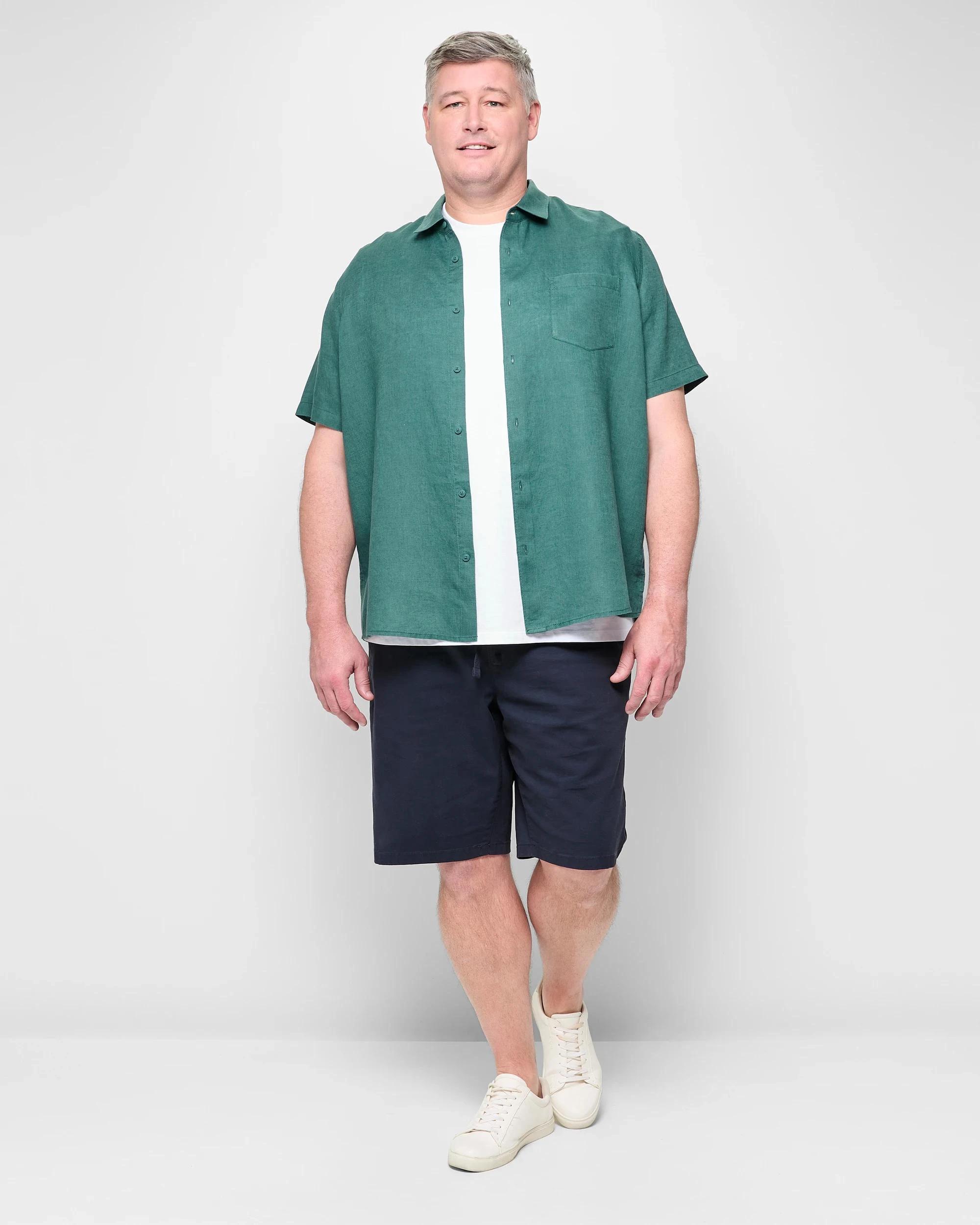 2 Target Plus Size European Linen Shirt TEAL, 2 of 5