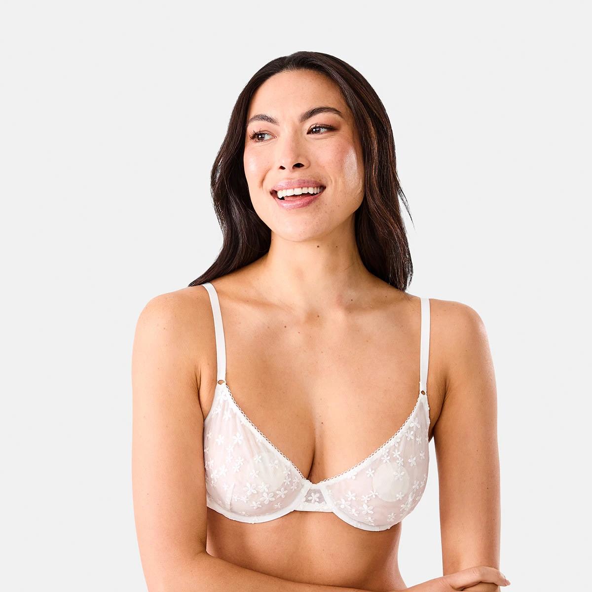 1 Co-ordinated Soft Cup Mesh Underwire Bra White, 1 of 7