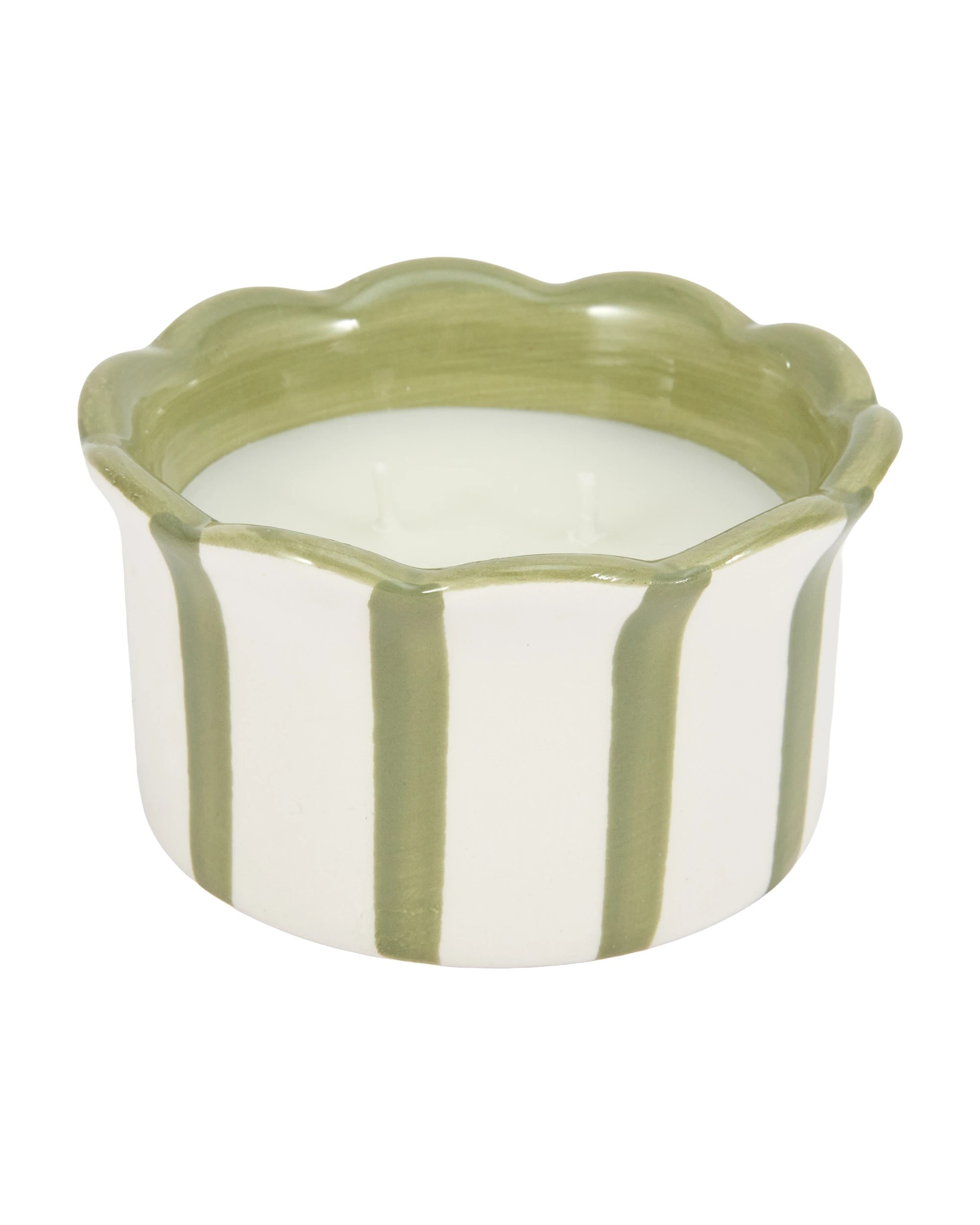 2 Forest Bloom Stripe Ceramic Candle, 2 of 5