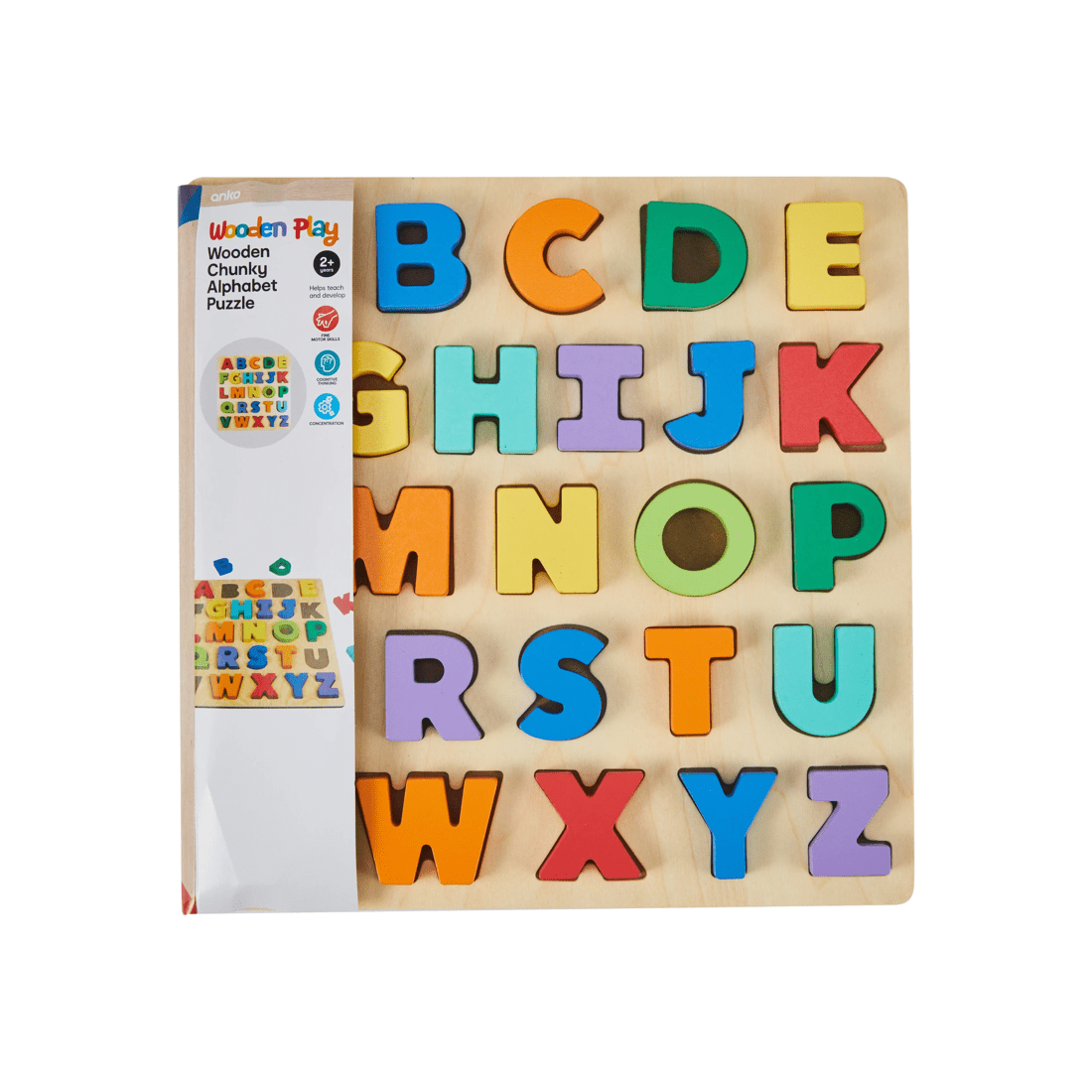 1 Wooden Chunky Alphabet Puzzle, 1 of 5