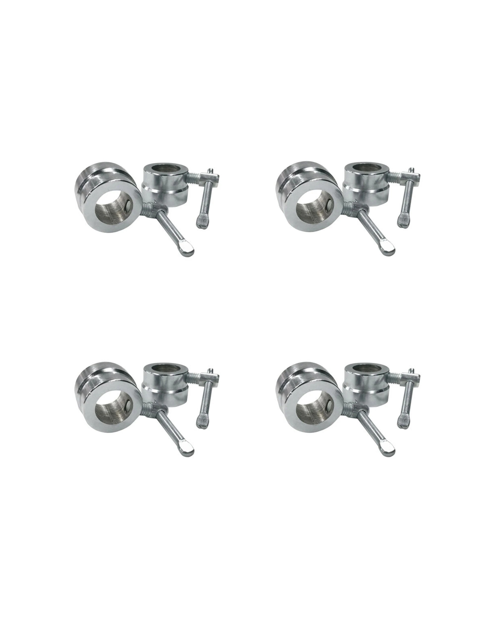 1 Bodyworx Standard Chrome Collars 28mm Bar Pair 4 Pack Locking Mechanism - Silver, 1 of 2