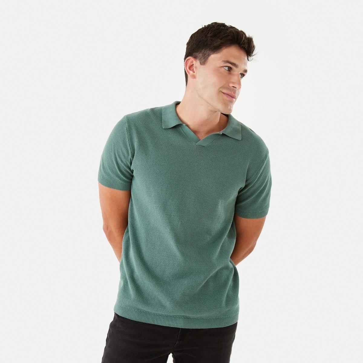 1 Knit Polo Shirt Grn Pines, 1 of 6