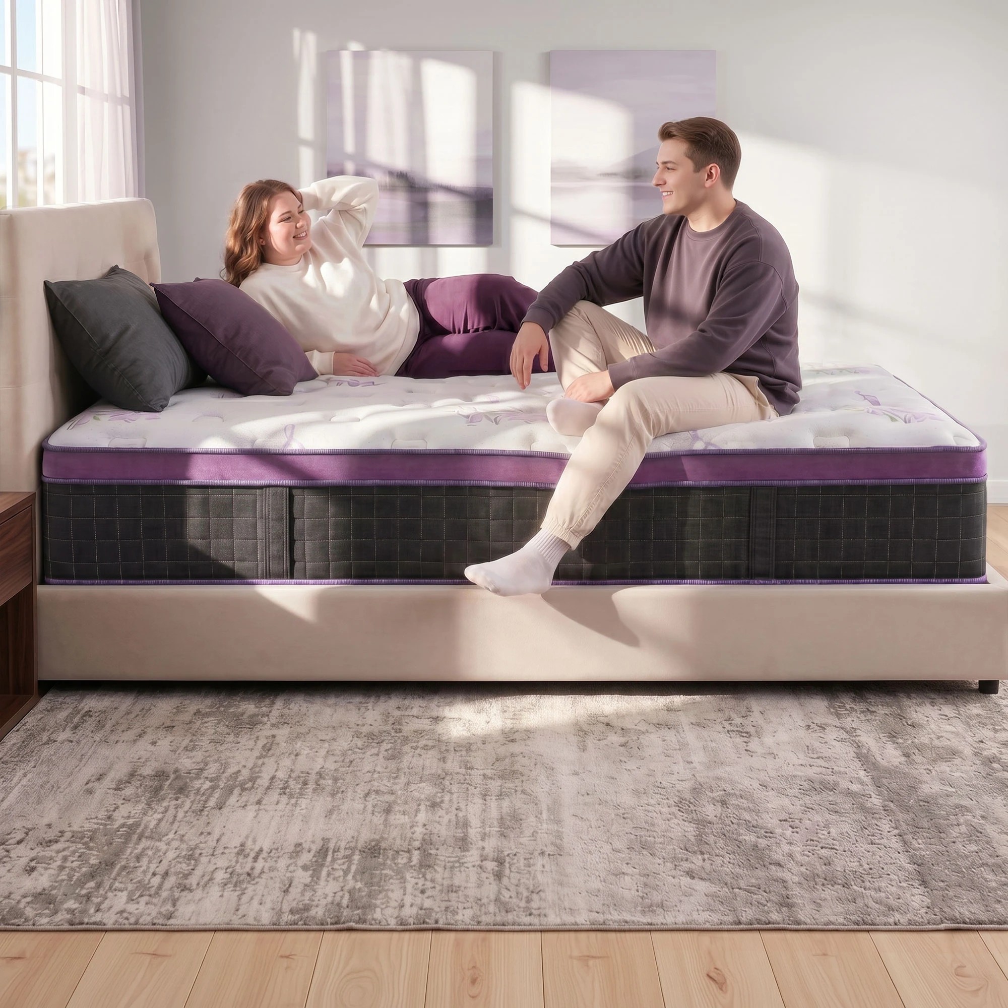 9 Giselle Euro Top Mattress Firm Pocket Spring Edge Support - King Single Bed - Multi, 9 of 9