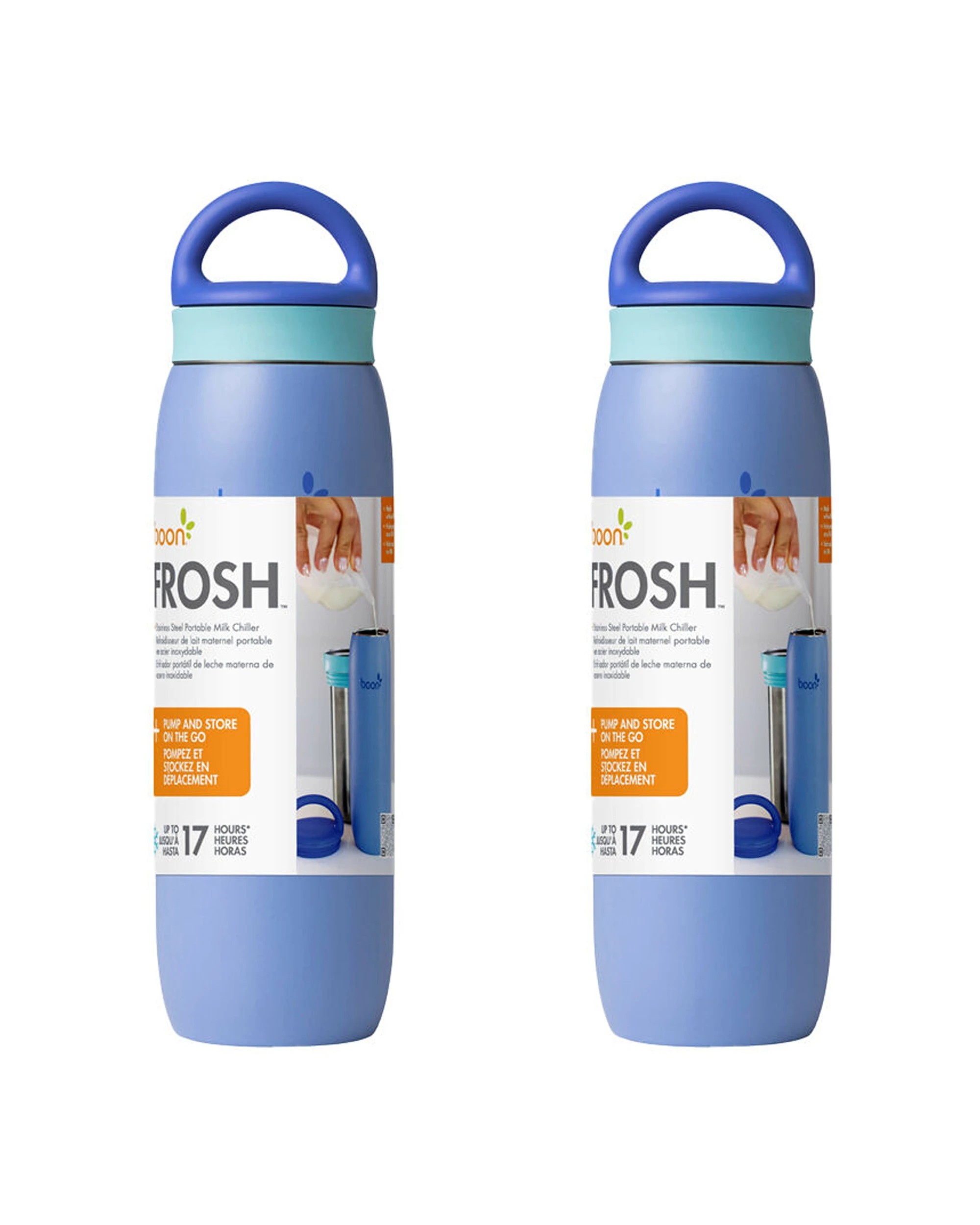 1 Boon Frosh Stainless Steel Breast Milk Storage Flask/Container 2PK 700ml - Blue, 1 of 8