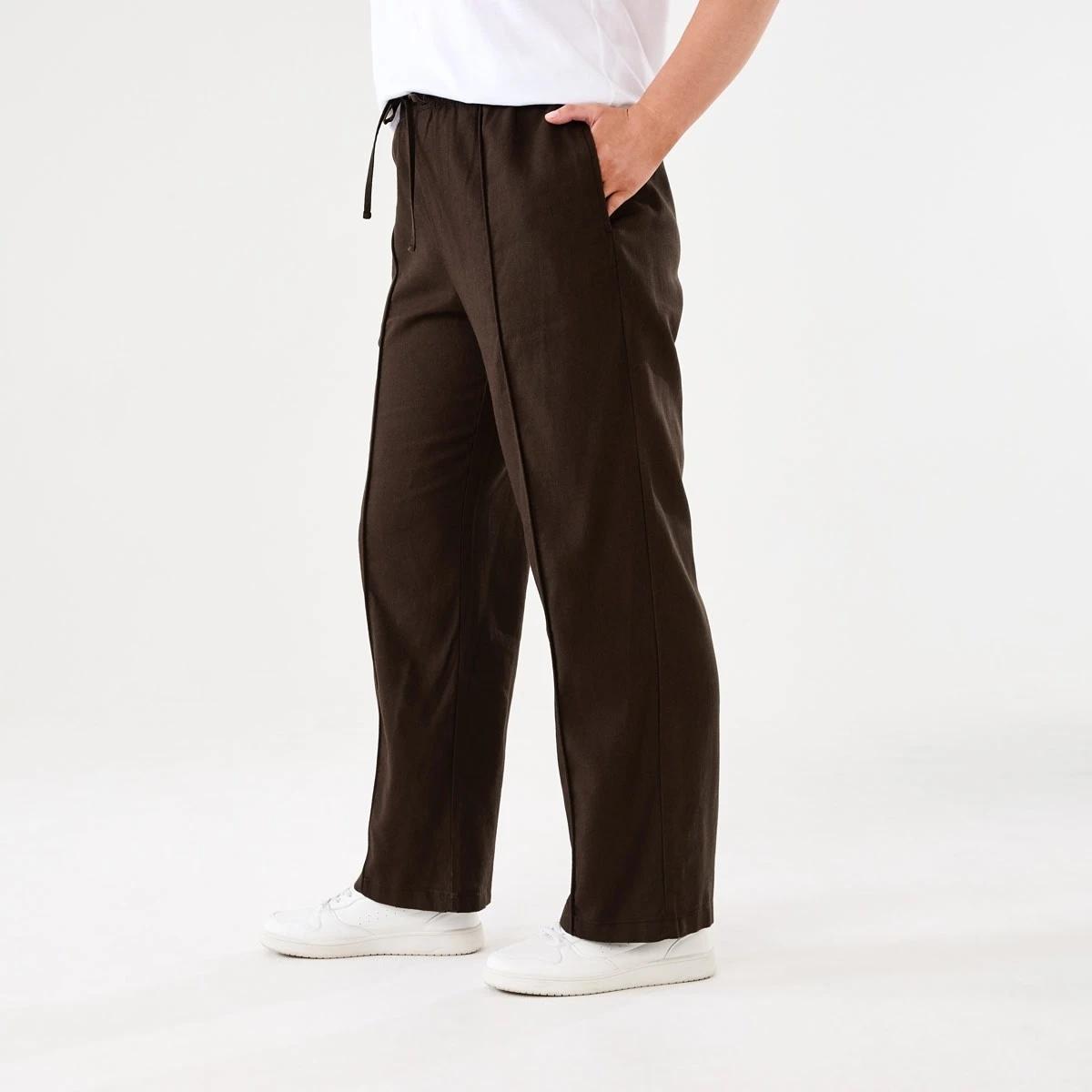 2 Textured Seam Front Pants MELTED CHOCOLATE, 2 of 5