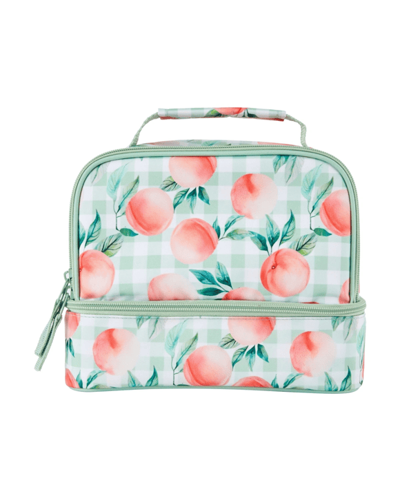 Peach Insulated Twin Deck Lunch Bag