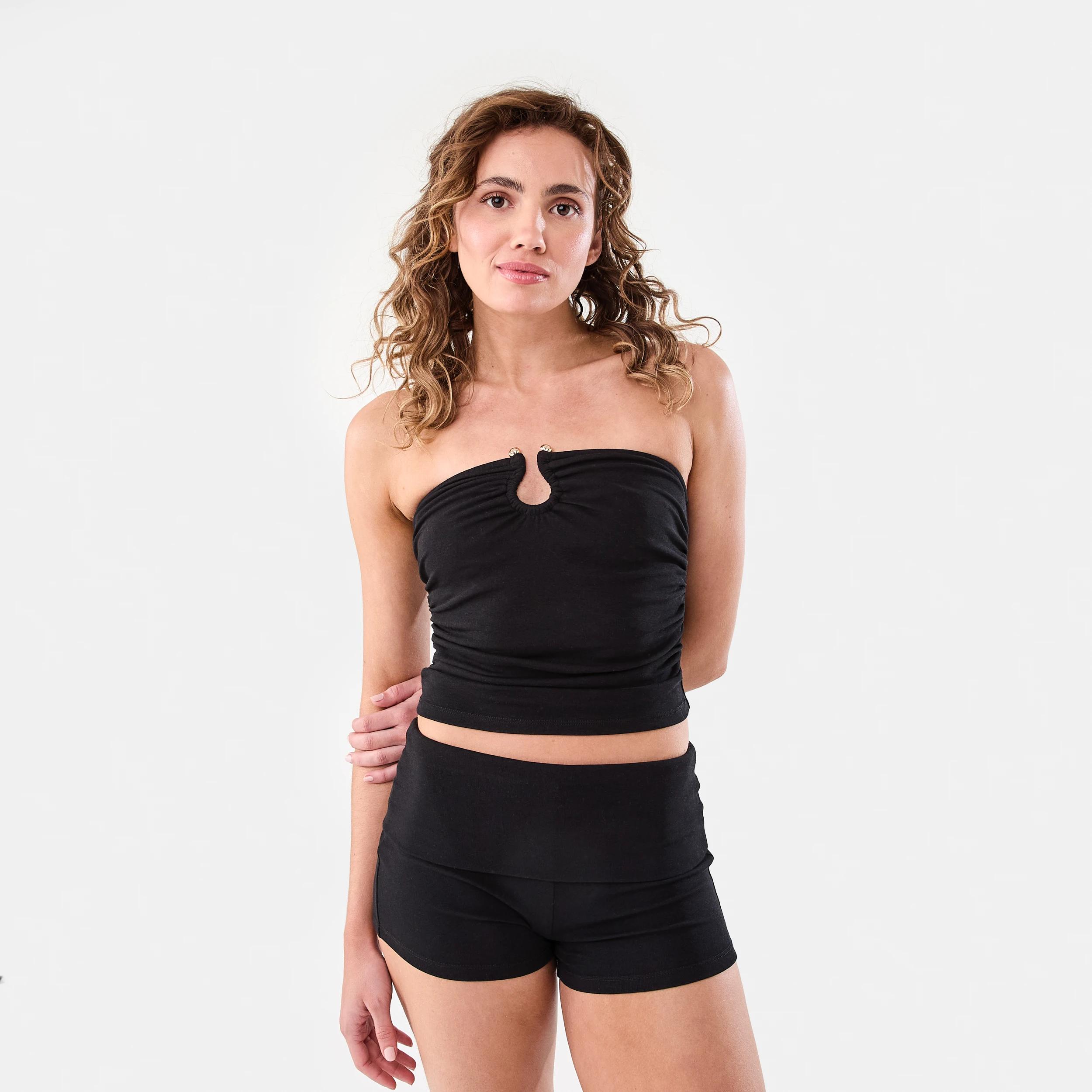 8 Sleeveless Trim Detail Tube Top Black, 8 of 8